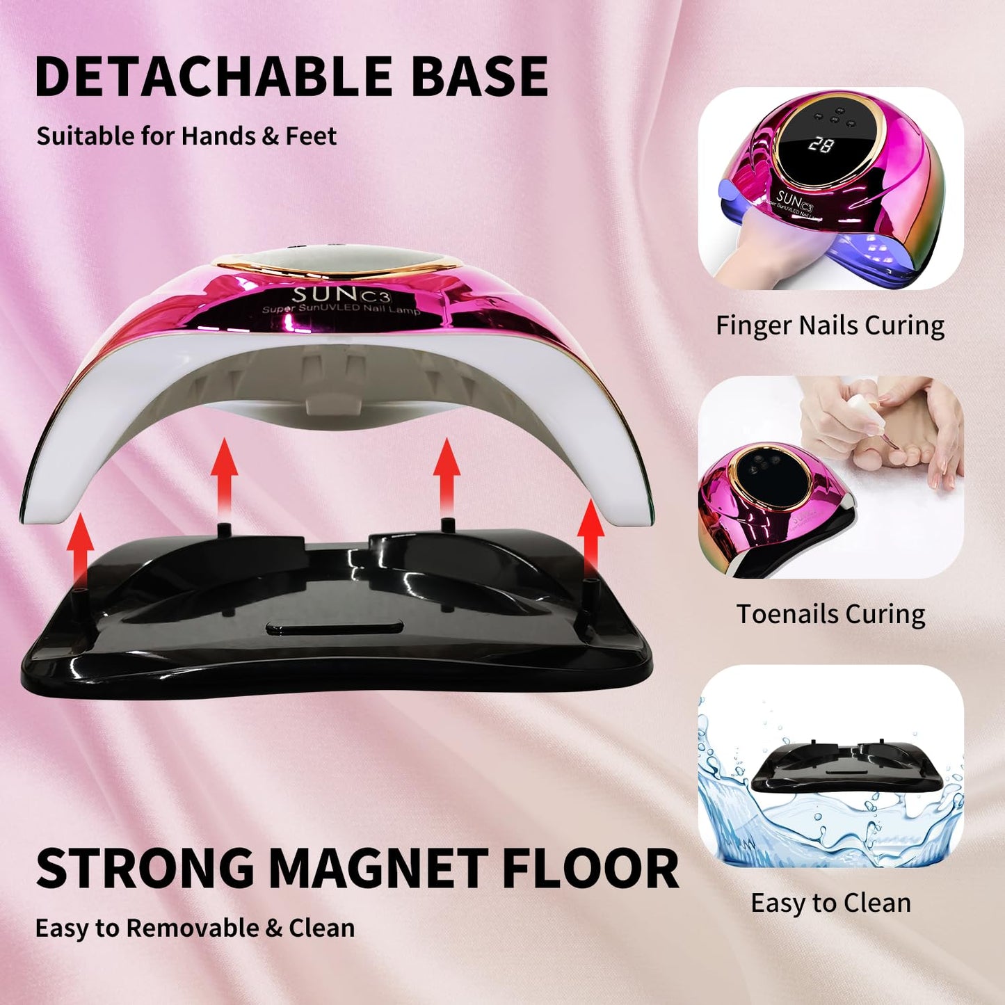 Professional UV Light for Gel Nails - 63 LED Beads with Auto Sensor & 4 Timer Settings, High-Power LED/UV Lamp for Fast Curing, Salon & Home Gel Polish Dryer