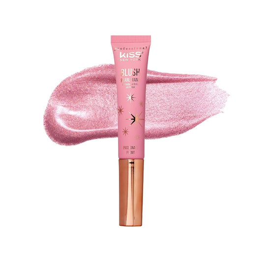 Kiss New York Professional Pearl Liquid Blush Beauty Wand, High Pigment Glow for Cheek, Eye & Lip, Non-Greasy Hydration Lightweight with Sponge-Tip Applicator (Passionate Peony)