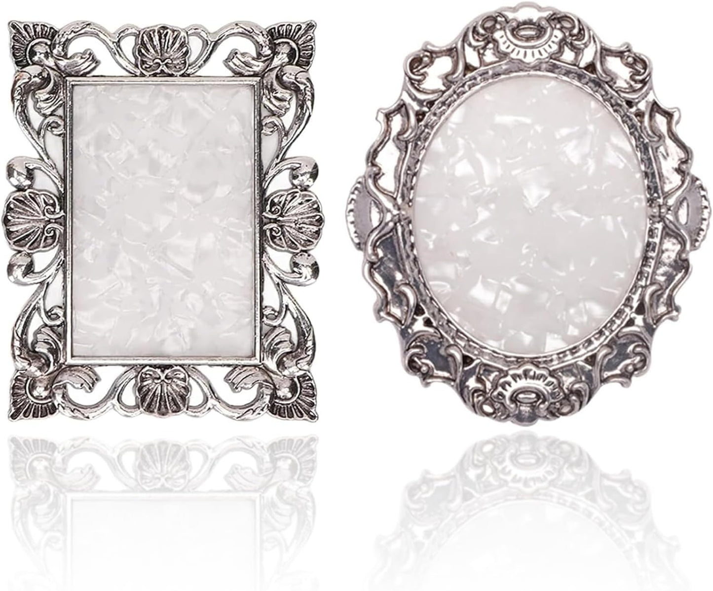 Nail Art Plate, 2 Pcs Nail Mixing Palette Polish Color Mixing Plate Nail Holder Nail Art Display Board, Nail Art Display Tools Photography Props(Sliver)