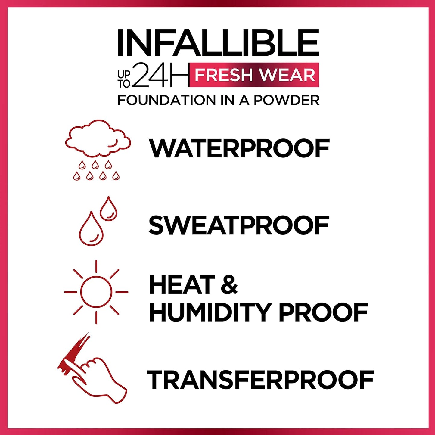 L'Oreal Paris Makeup Infallible Fresh Wear Foundation in a Powder, Up to 24H Wear, Waterproof, Copper, 0.31 oz.