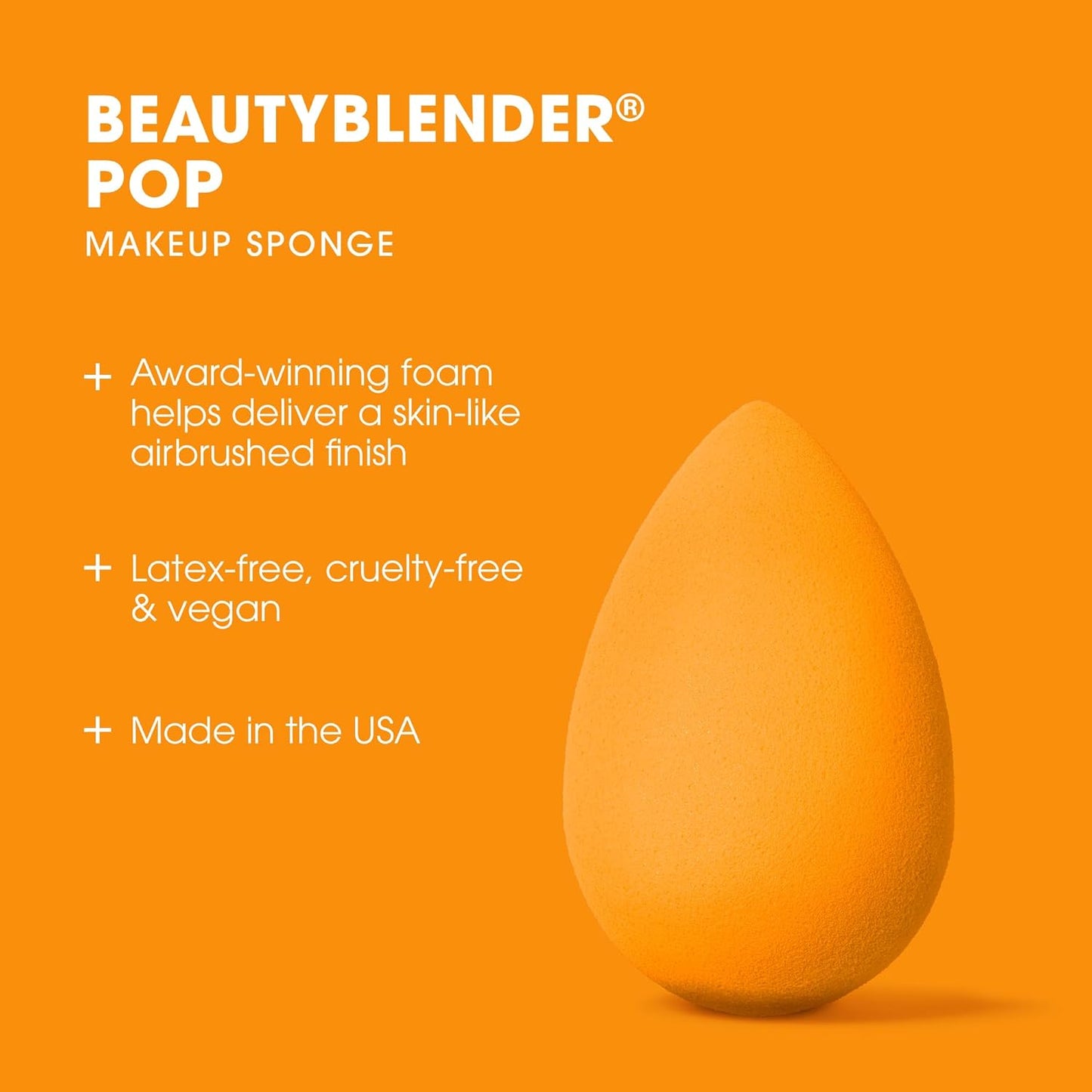 Beautyblender® | Pop Beauty Blender Makeup Sponge, Super-Soft Foam Easily Blends Foundations, Powders & Creams, Made in USA, Reusable, Washable, Streak Free Application, Vegan, Cruelty Free