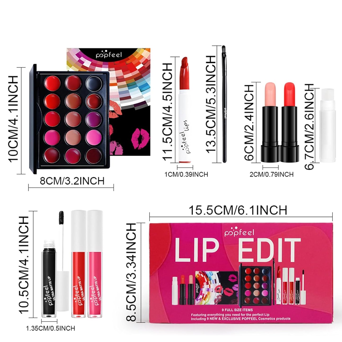 All in One Makeup Kit for Women Full Kit Girls Makeup Gift Sets Xmas Essential Bundle Include Eyeshadow Palette Lipstick Blush Concealer Eyeliner Mascara Foundation Brush Eyebrow Pencil