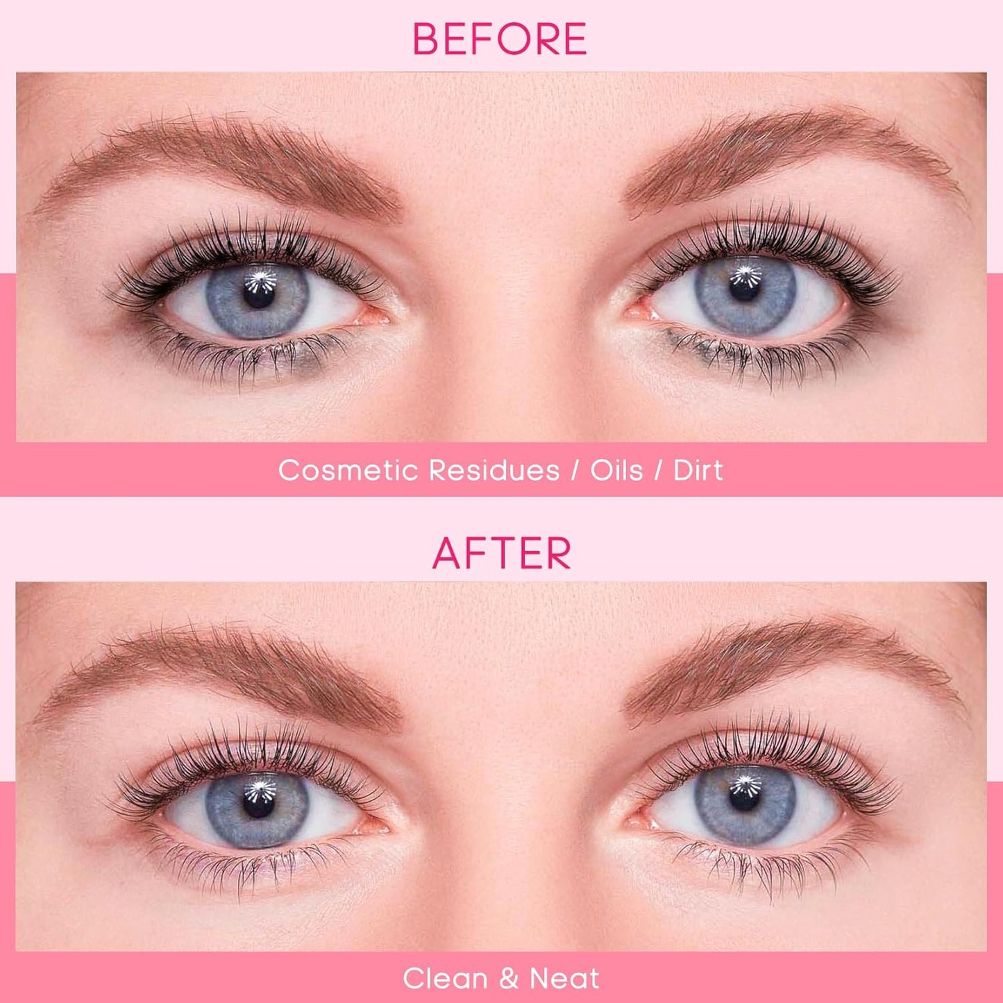 Buqikma Lash Cleaning Kit - Lash Shampoo Kit Eyelash Extension Cleanser for Extensions 60ML with Rechargeable Handheld Lash Fan Dryer Mascara Brush Rinse Bottle Makeup Cleansing Foam for Lash Care