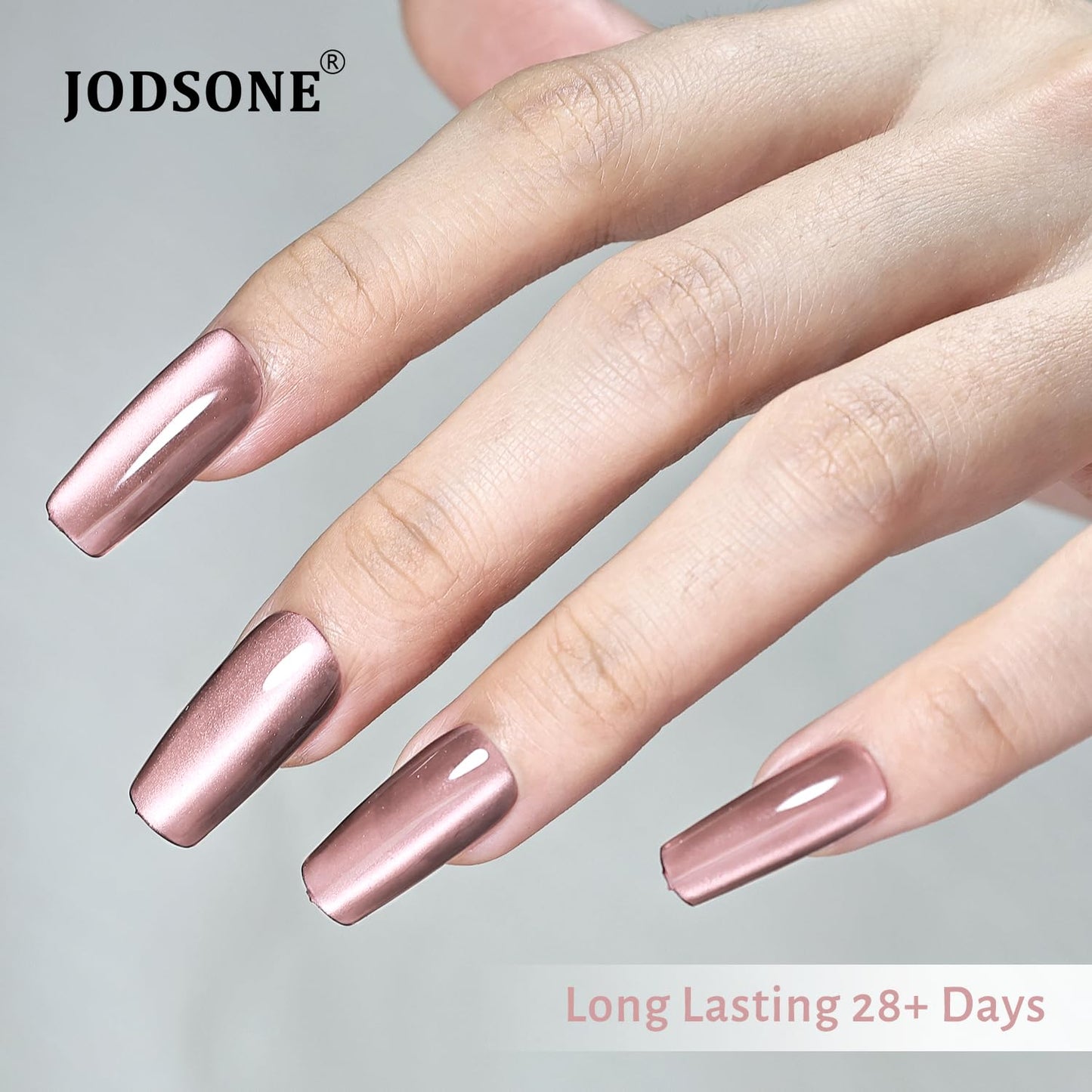 JODSONE 16.5ml Cat Eye Gel Nail Polish Light Brown Single Colors for Holographic Glitter Cat Eye Reflective Translucent Need U V Lamp