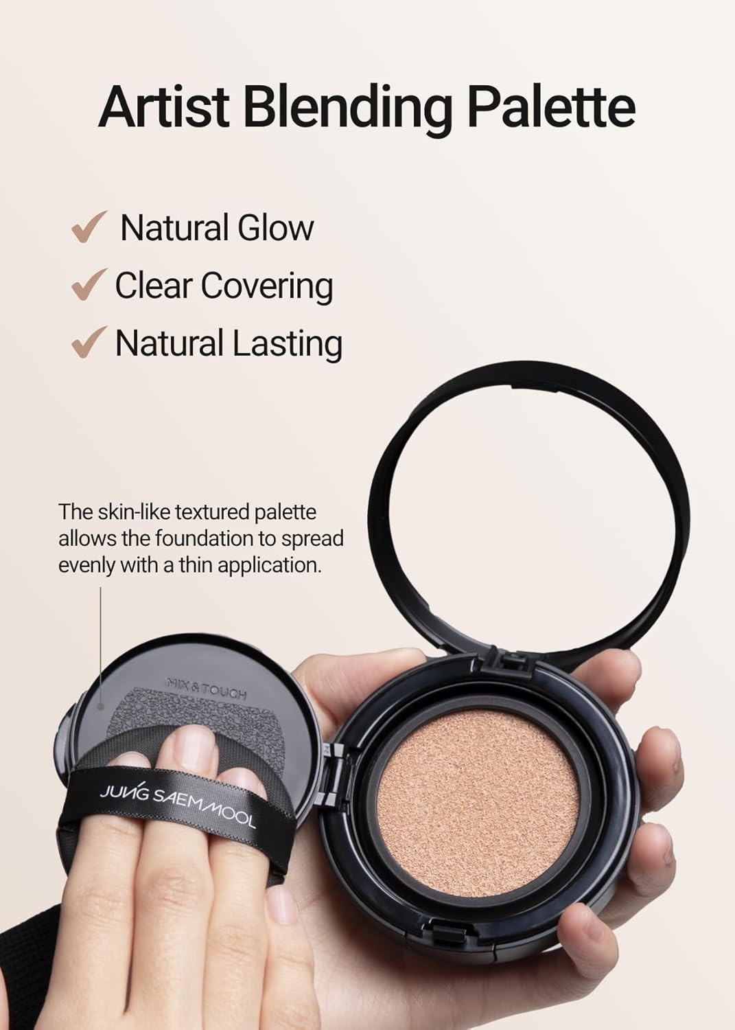 [JUNGSAEMMOOL OFFICIAL] Essential Skin Nuder Cushion (N Light) | Refill Included | Natural Finish | Buildable Coverage | Makeup Artist Brand | Cream Foundation