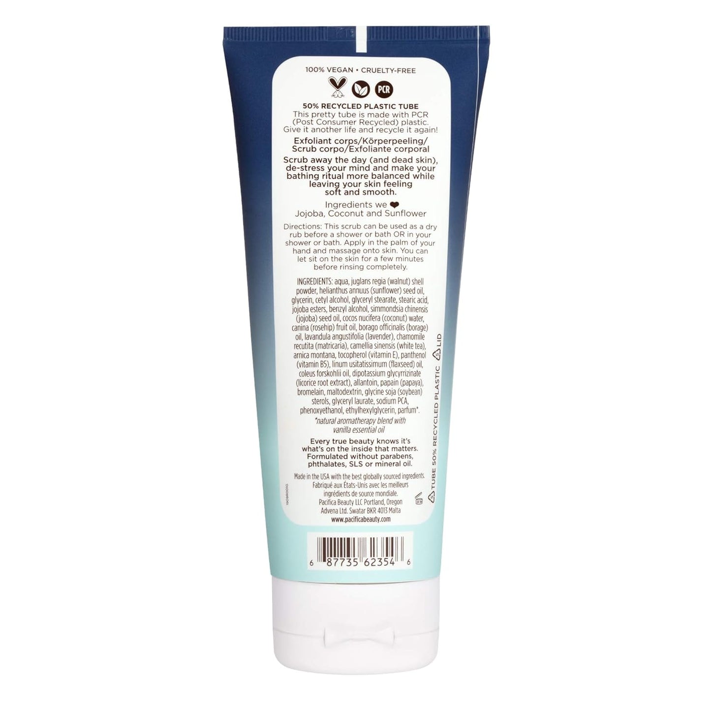 Pacifica Coconut Cream Body Scrub, Gently Exfoliates & Polishes Dead Skin, For All Skin Types, Ven & Cruelty-Free, 6 Fl Oz