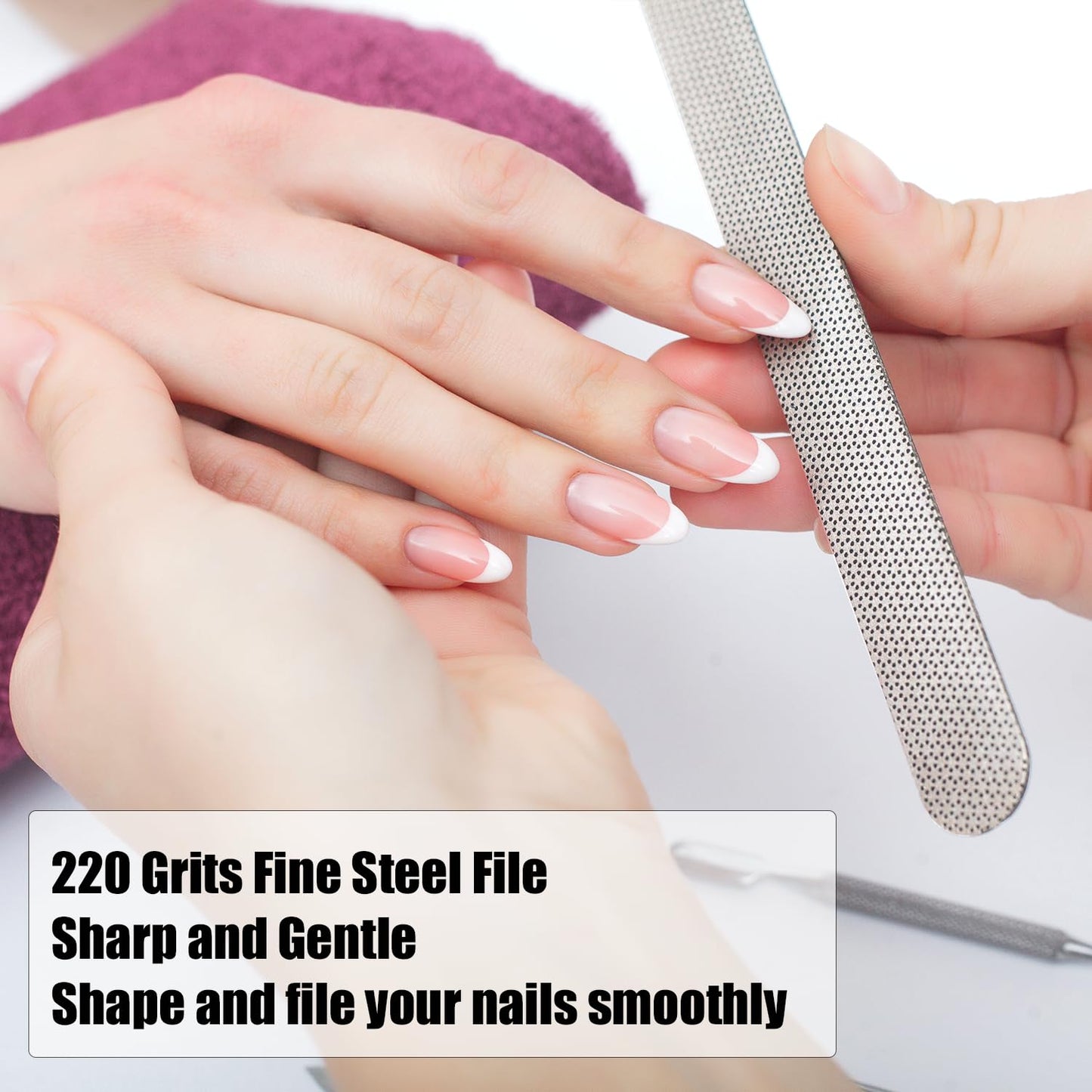 Diamond Nail File with Crystal Nail Shiner Set, Stainless Steel Nail File with Nano Glass Buffer, Metal Sapphire File with Nail Polisher, Professional Manicure Pedicure Kit for Salon Home and Travel