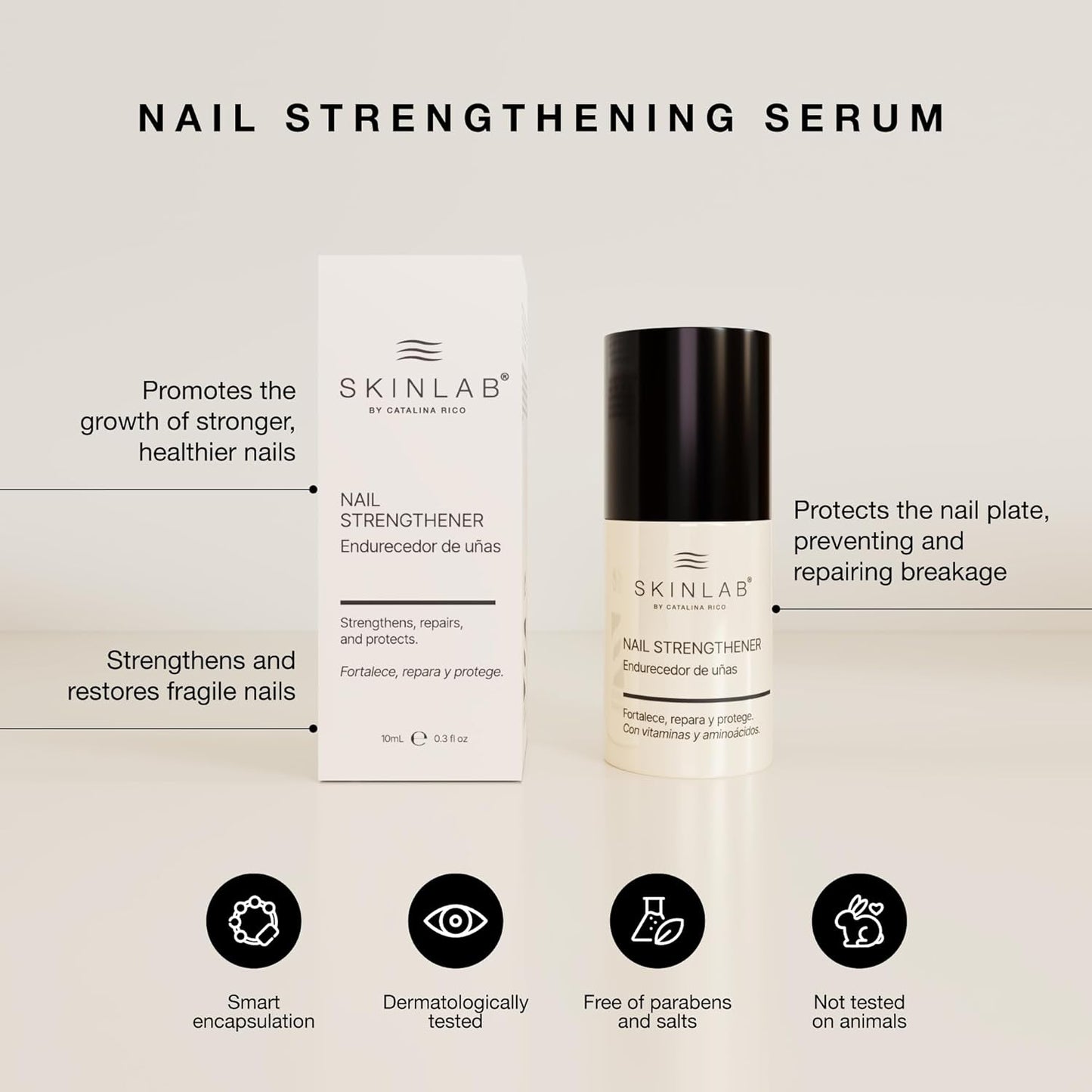 Skinlab’s Premium Nail Strengthening Serum – Boosts Nail Growth & Resilience – Stronger, Healthier, Longer Nails – 3 Month Supply – Dermatologist Tested – Hypoallergenic – Cruelty-Free & Paraben-Free