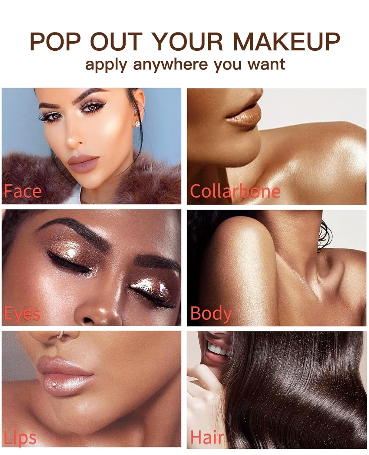 Fairy Highlight Puff Stick Highlight Patting Powder - Multi-Functional Shimmer Powder for Illuminating and Brightening Your Face and Body (#03 Gold Brown)