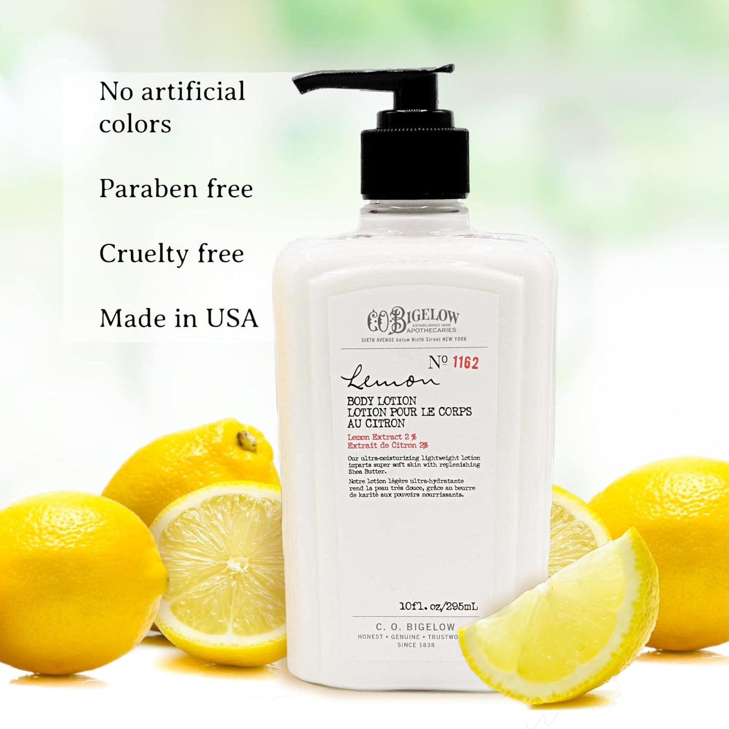 C.O. Bigelow Lemon Body Lotion, Moisturizing Body Lotion for Dry Skin with Shea Butter & Lemon Extract, 10 Fl Oz