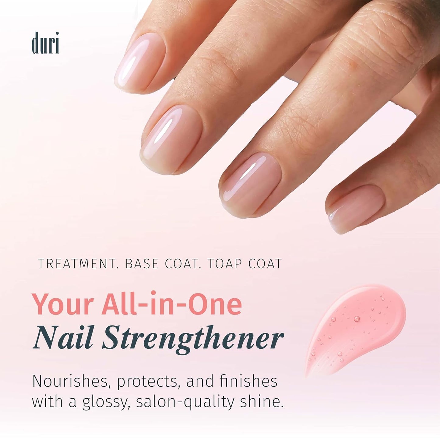 duri Rejuvacote 1 Original Maximum Strength Nail Growth System Base, Top Coat - Nails Hardening, Repair, Chipping, Strengthen, Breaking and Brittle Treatment, by Duri cosmetics (Pack of 1)