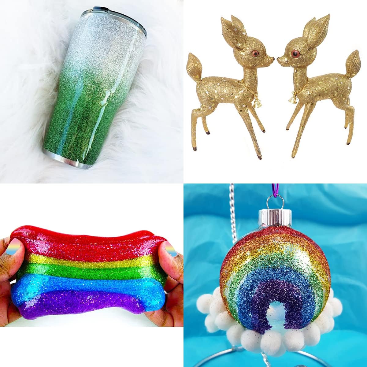 100g/3.5oz Pack Iridescent Rainbow Fine Glitter for DIY Craft, Epoxy Resin, Tumblers, Festival Decoration, Makeup, Body, Eye, Nail Art (Iridescent Magic Blue)