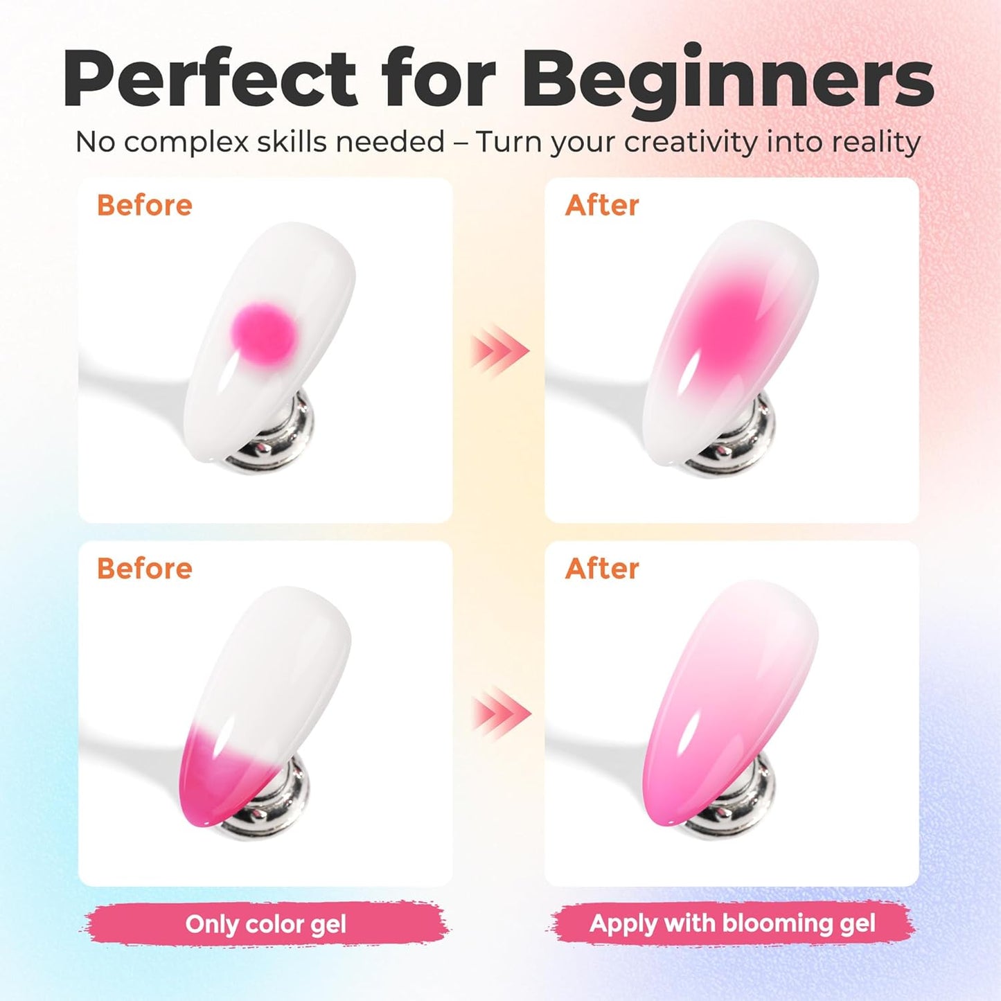 UNA GELLA Blooming Gel Nail Polish 15ml Super Clear for Spreading Effect U V/LED Needed Nail Blooming Gel for Marble Natural Stone Floral Print Watercolor Effect Design Soak Off Home DIY Salon