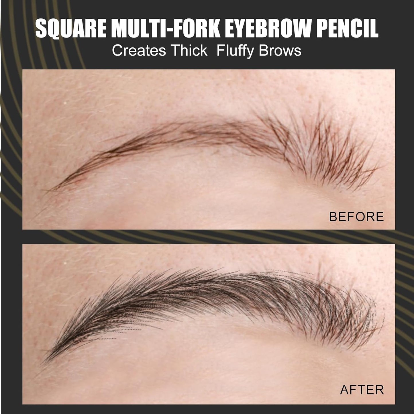 Microblading Eyebrow Pen - Waterproof Liquid Eyebrow Pencil with Angled Eyebrow Brush, Shapes & Fills Hair-Like Looking Brows, Lasts All-Day,Eye brow Pencil for Women and Girls Makeup,Soft Black