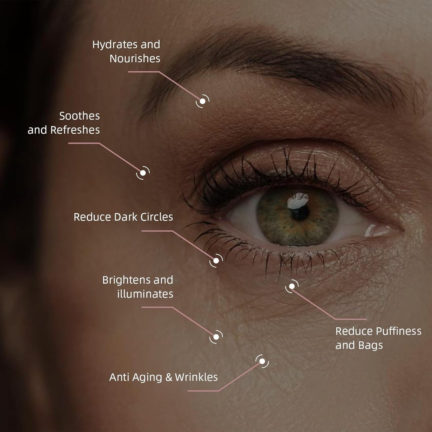 5% Caffeine Eye Cream & Under Eye Serum for Dark Circles and Puffiness Eye Care Eye Roller Serum with 360° Massage Ball Eye Treatment Serum Under Eye Roller Cream for Women Reduce Wrinkles Fine Lines