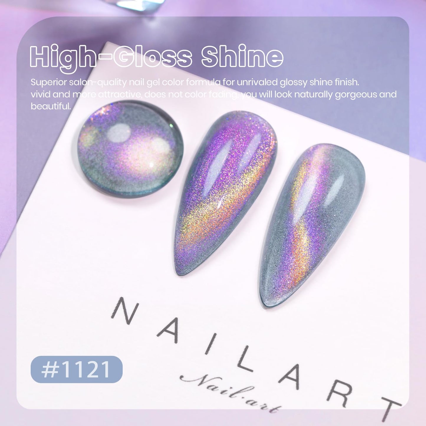 RARJSM Gray Blue Aurora Cat Eye Gel Nail Polish Multichrome Purple Orange Color Glitter Candy Glass Diamond Cat Eye Gel Polish with Magnet Stick Soak off UV LED Curing Requires Home Salon Diy Nail Art