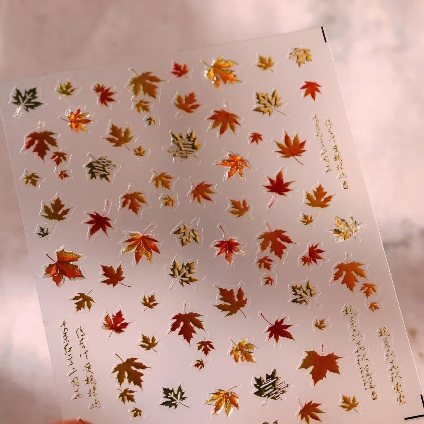 Fall Nail Stickers for Nail Art 5D Embossed Autumn Maple Leaves Nail Decals Thanksgiving Day Nail Art Stickers Self Adhesive Gold Nail Design Fall Nail Art Supplies for Women Girls