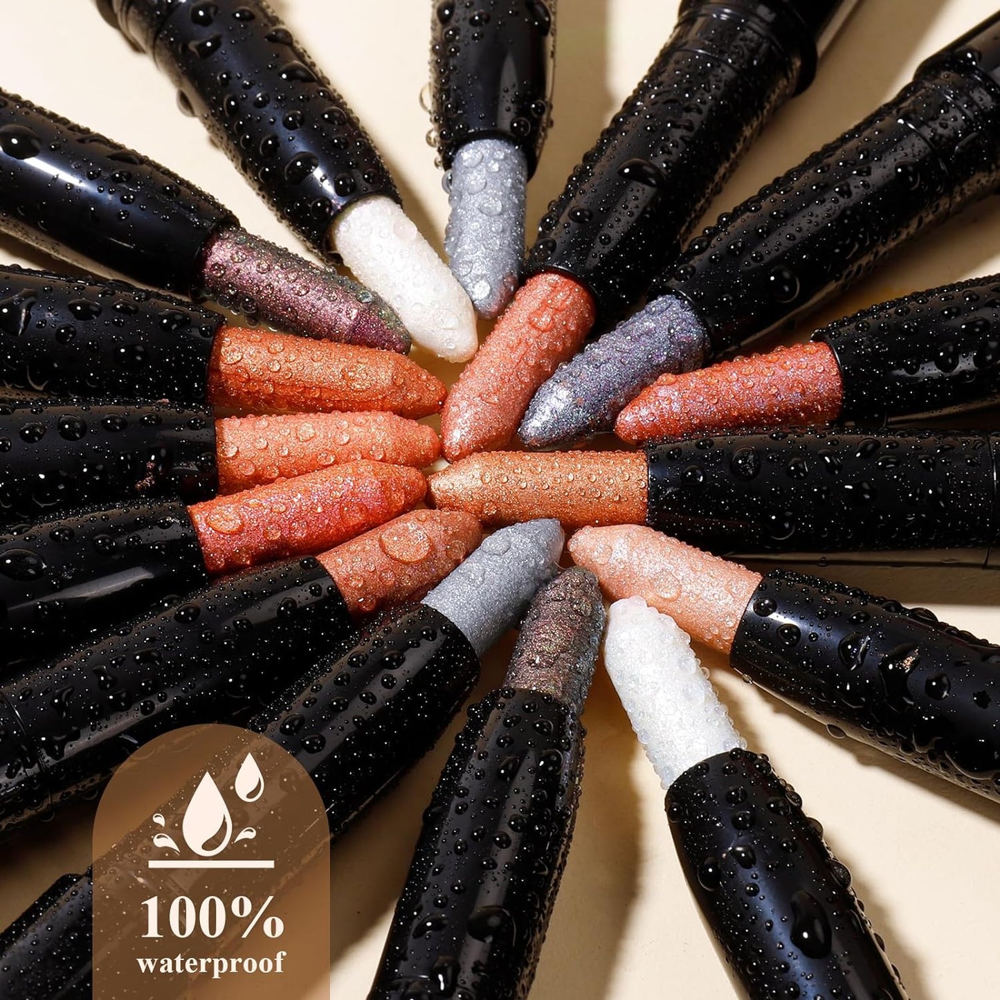 Longwear Cream Eye Shadow Sticks(65 Snowflake Shimmer), Smudge-Proof, Waterproof Eyeshadow,Silky Formula Glitter With Makeup Brush,Pure White