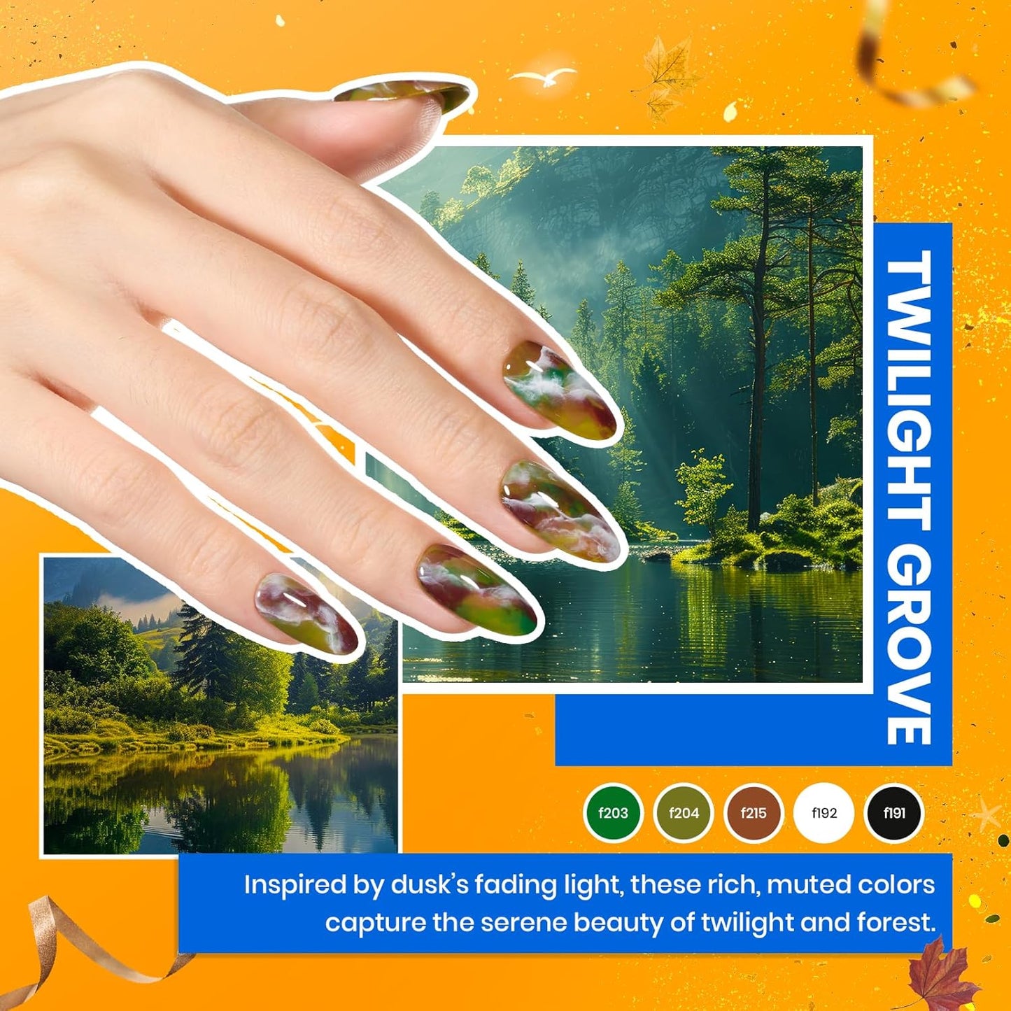 Beetles Gel Nail Polish Kit with U V Light - 80Pcs Fall Nail Fest Color Enchantment 55 Colors Gel Polish Starter Kit with Base Top Coat DIY Nails Stickers Manicure Tools Gift for Women Teens Girls