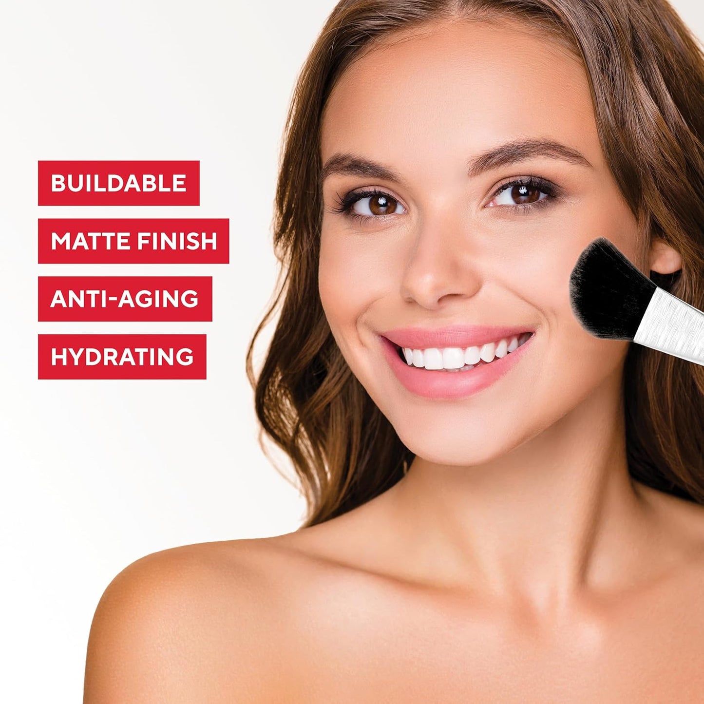 Mirabella Invincible Foundation - Buildable Mineral Makeup, Blurring Setting Powder for All Skin Types - HD Matte Finish - Ivory I4