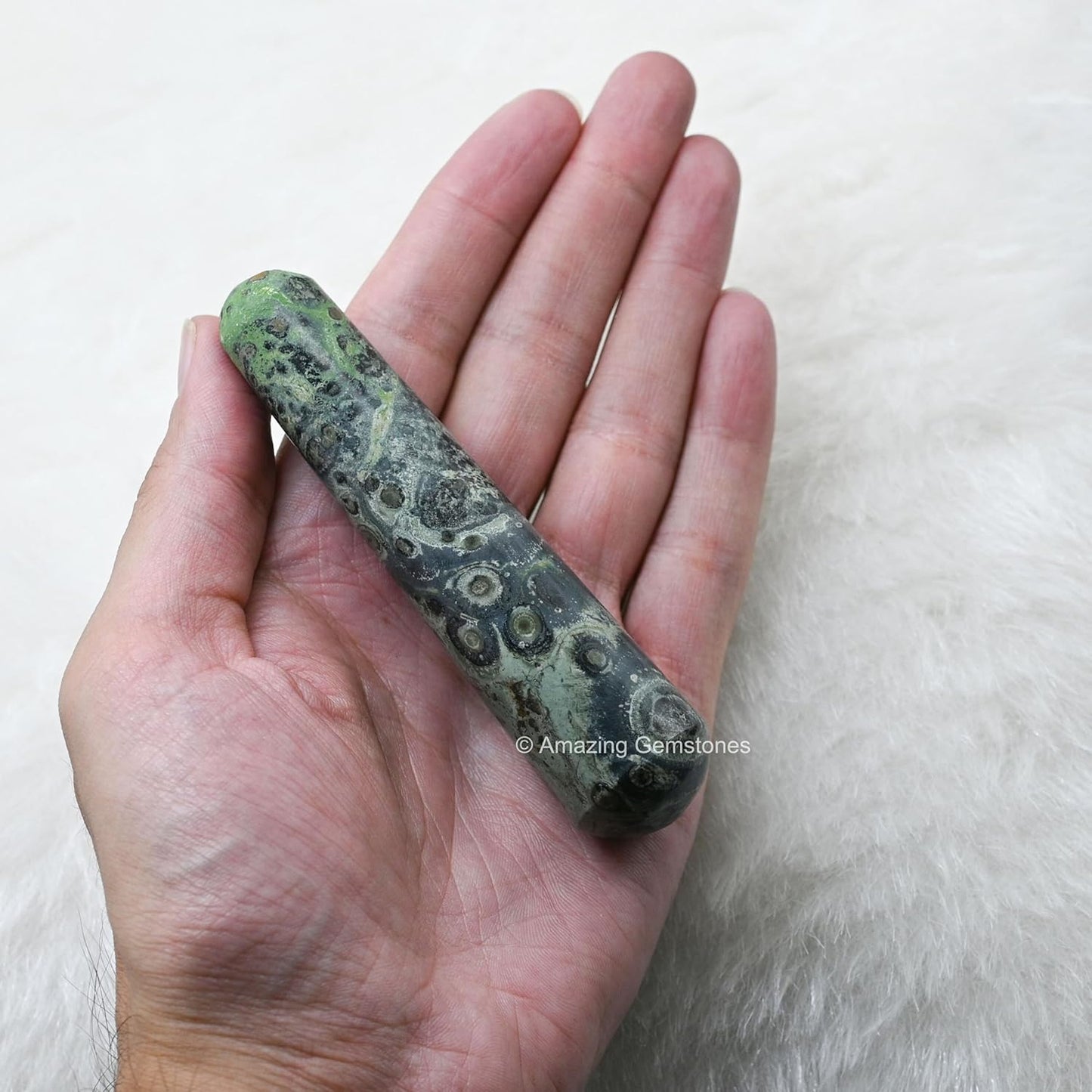 Amazing Gemstone Kambaba Jasper Crystal Wand Massage Stick - Pelvic Wand Gua Sha for Adults - Crystals and Healing Stones Massage Wands for Adults Gifts (Smooth)