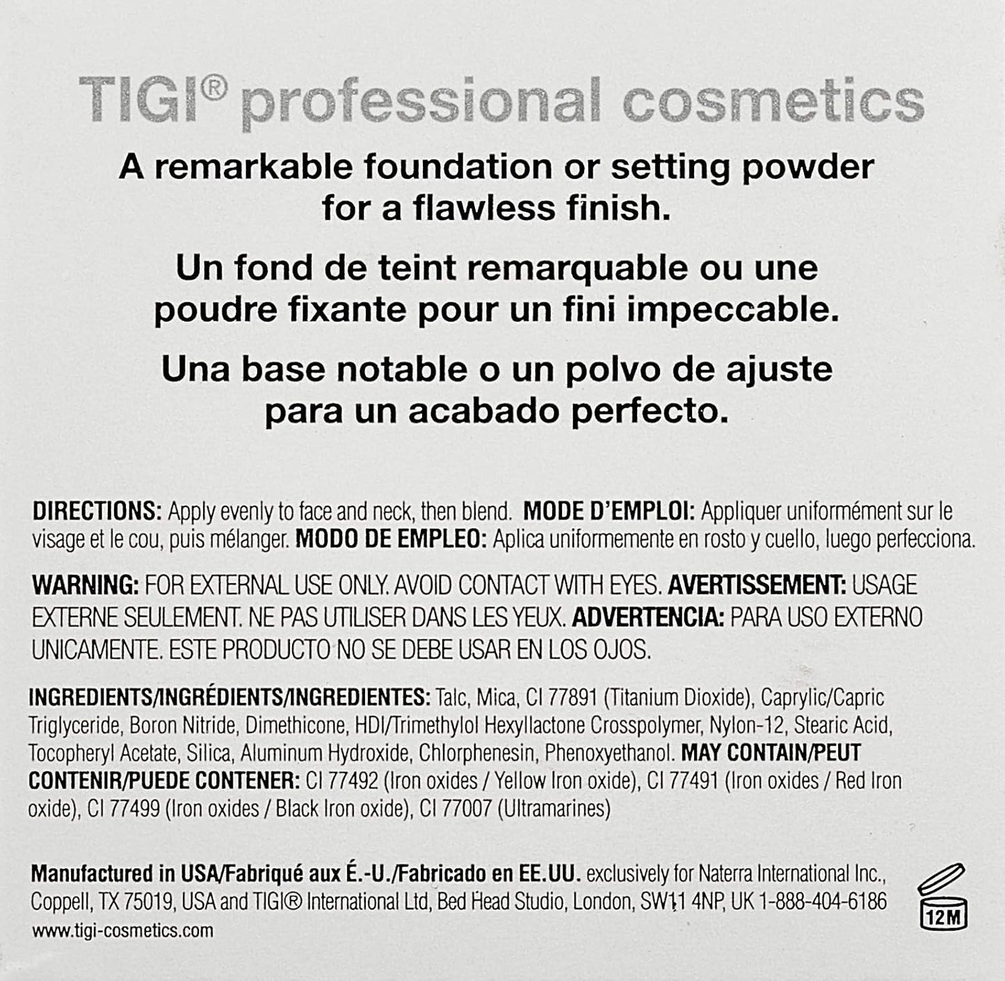 TIGI Cosmetics Powder Foundation, Shi Shi, 0.37 Ounce