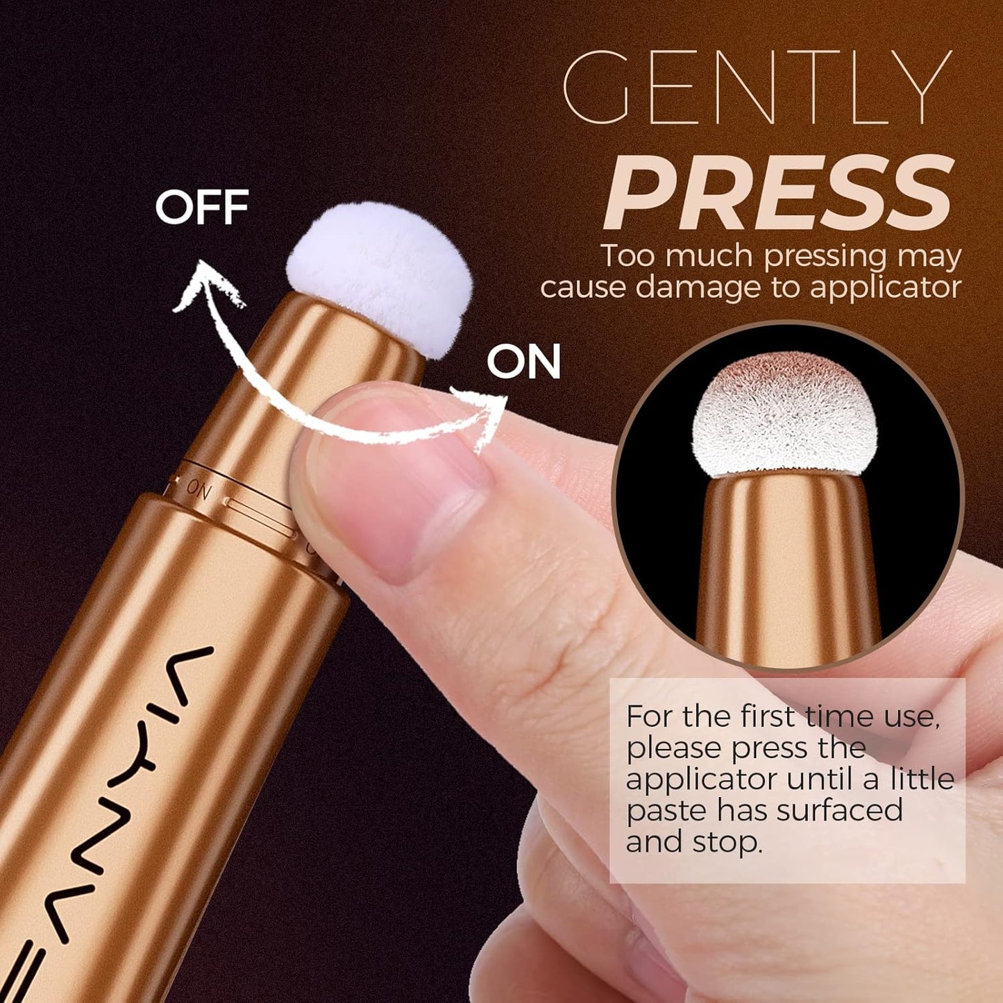 Bronzer Stick,Luxsea Brown Contour Beauty Wand,Liquid Contouring Stick with Cushion Applicator,Lightweight Blendable Facial Contouring Cream Crayon,Natural Matte Finish Concealer Shading Face Milk Makeup Beauty Wand