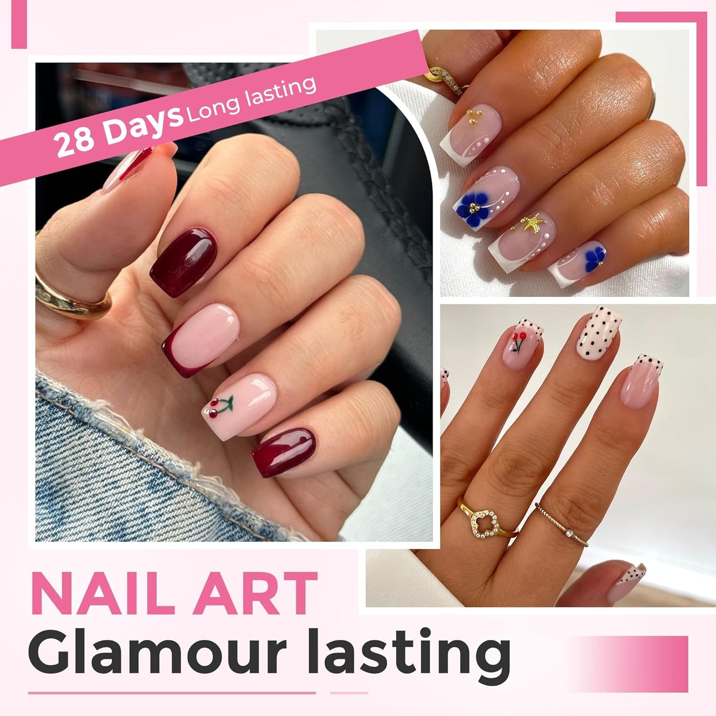 Short Square Nail Tips: 240PCS Soft Gel Pre-filed Short Square Fake Tips, 12 Sizes Full Cover Acrylic False Press On Nails for DIY Nail Art Home Salon