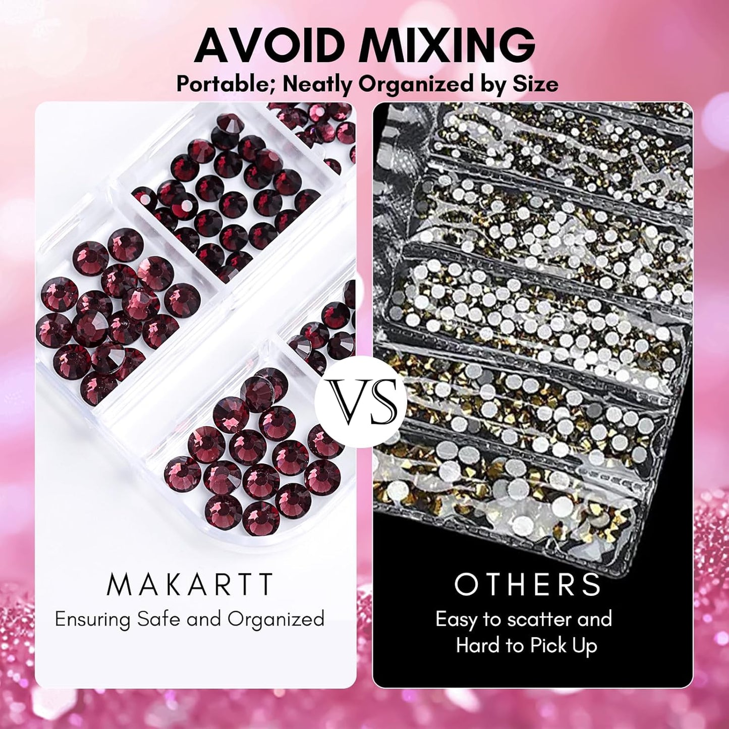 Makartt Dark Purple Nail Rhinestone Flatback Rhinestone Round Amethyst Crystal Glass Nail Charms Diamonds Nail Jewels Rhinestones for DIY Crafts Makeup Nail Art Supplies Accessories Christmas Gift