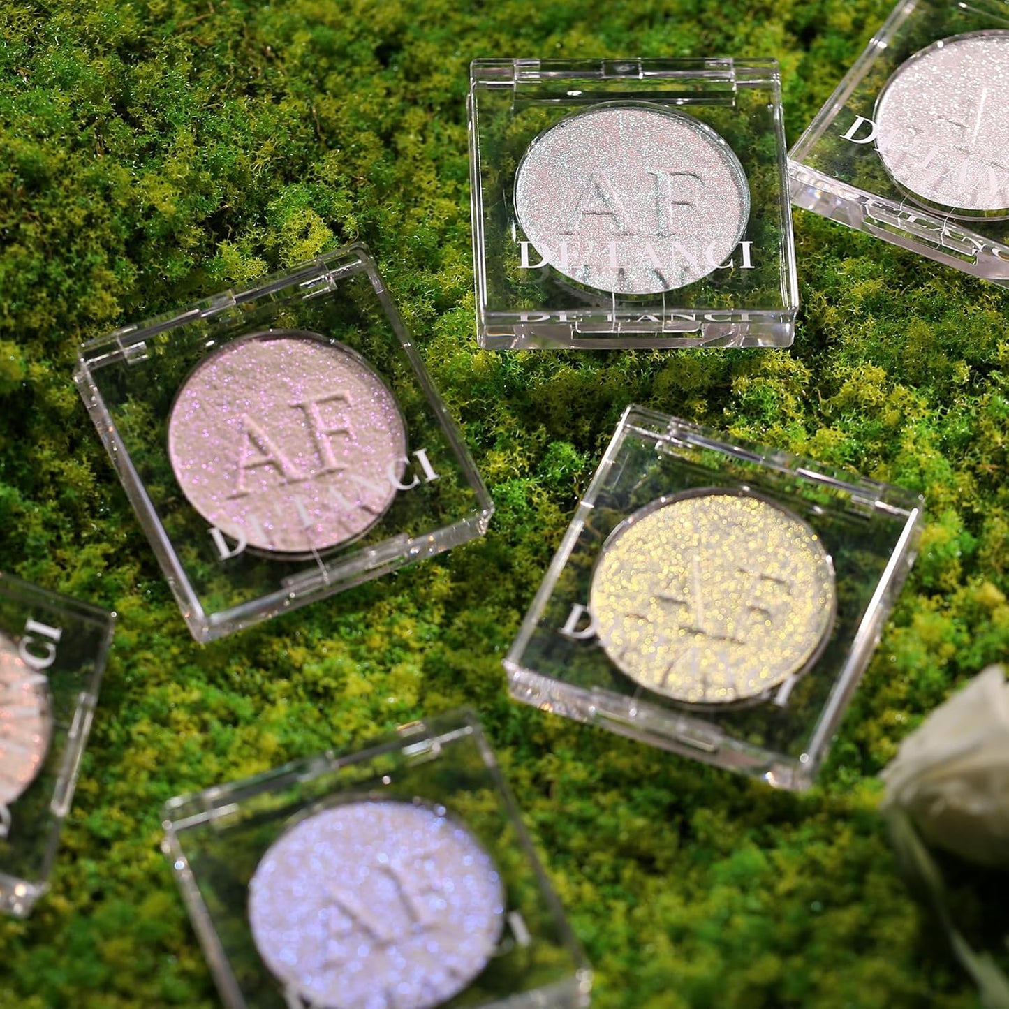 Highlighter Makeup Palette, Long Lasting New Formula, Translucent Purple Shimmer, Sheer White Base, Ideal for Face and Body Contour and Cheek Highlight (#02) Translucent Purple Shimmer