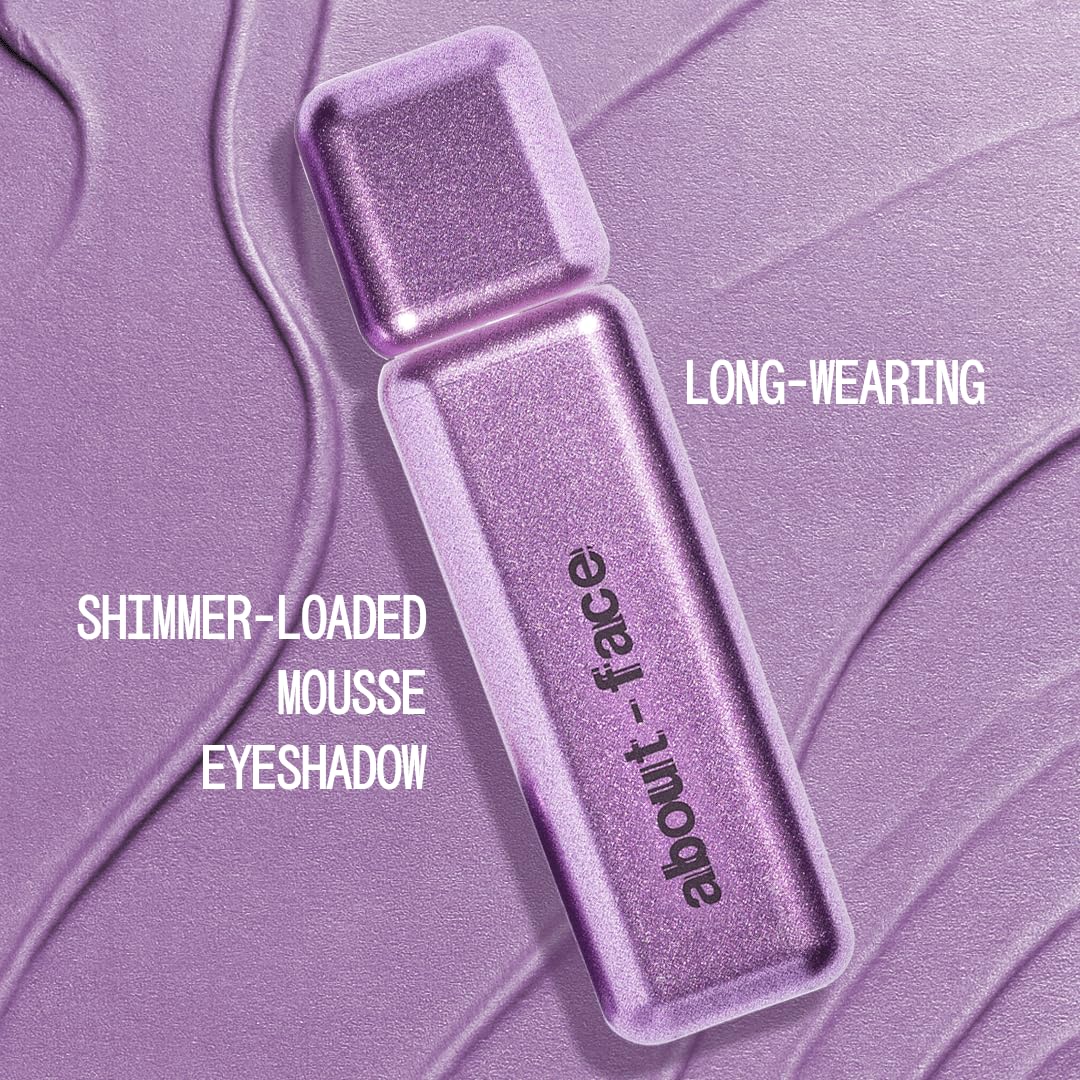 aboutface Fractal Glitter Eye Paint Take A Trip– Smudge-Proof, Long-Lasting Liquid Eyeshadow – Intense Sparkle with Mousse Texture – Vegan, Cruelty-Free – 0.13 oz (Lavender)