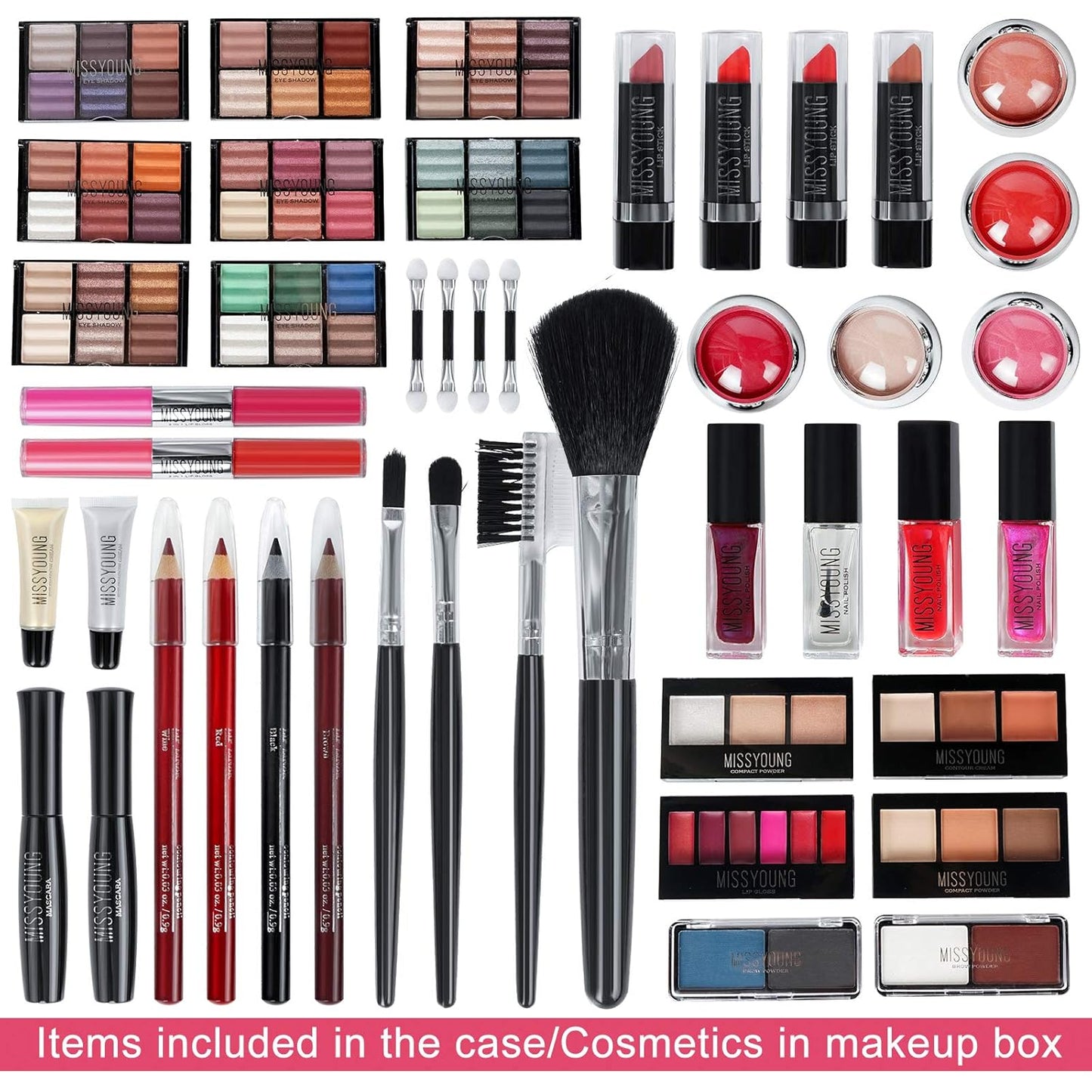 All-in-one Holiday Make up Gift Set | Makeup Kit for Women Full Kit Essential Starter Bundle Include Eyeshadow Palette Lipstick Blush Foundation Concealer Face Powder Mascara Lipgloss Brush