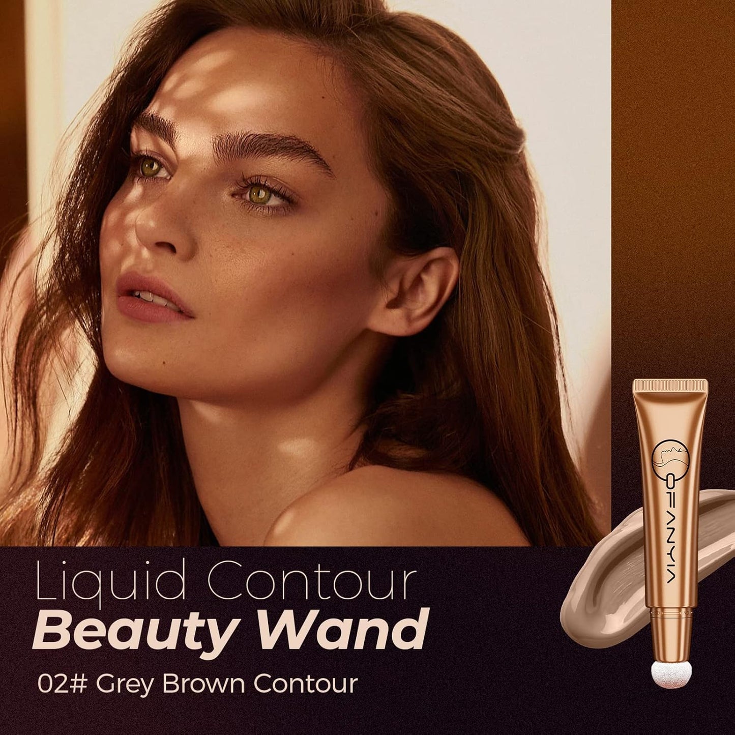 Bronzer Stick,Luxsea Brown Contour Beauty Wand,Liquid Contouring Stick with Cushion Applicator,Lightweight Blendable Facial Contouring Cream Crayon,Natural Matte Finish Concealer Shading Face Milk Makeup Beauty Wand