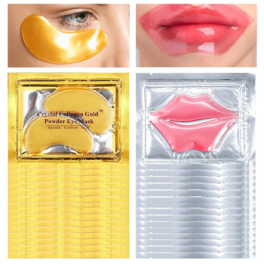 30PCS Lip Mask & Under Eye Mask, 24K Under Eye Patches for Puffy Eyes, Pink Lip Masks Skincare, Effectively Moisturizing the Lip & Eye Skin, Reducing Fine Lines & Dark Circle