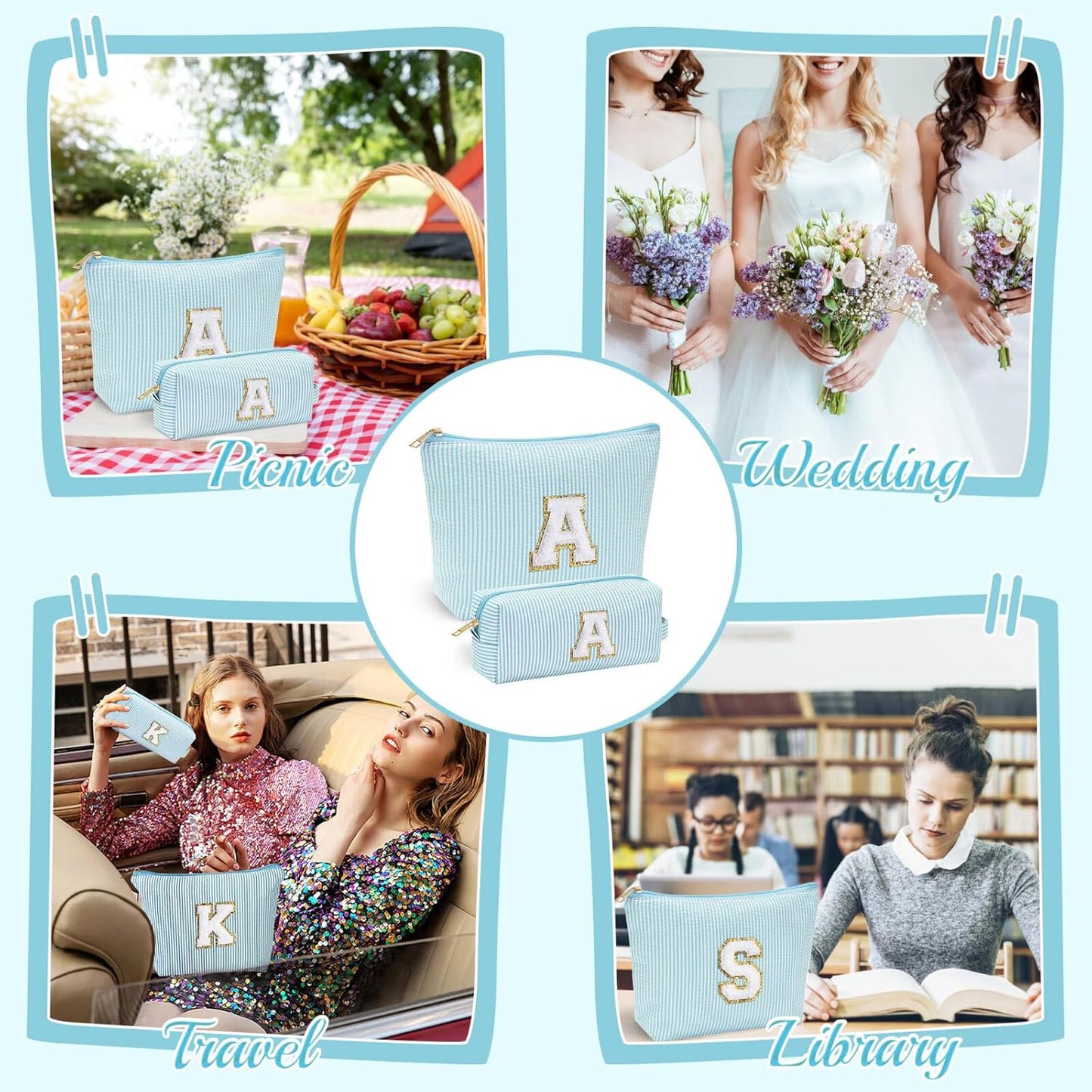 YOOLIFE Gifts for Women Her, Makeup Bag Make Up Bag Pouch Cosmetics Organizer Bag Cute Makeup Bag Skincare Bag Personalized Best Friend Wife Birthday Gift Graduate Gifts for Her W