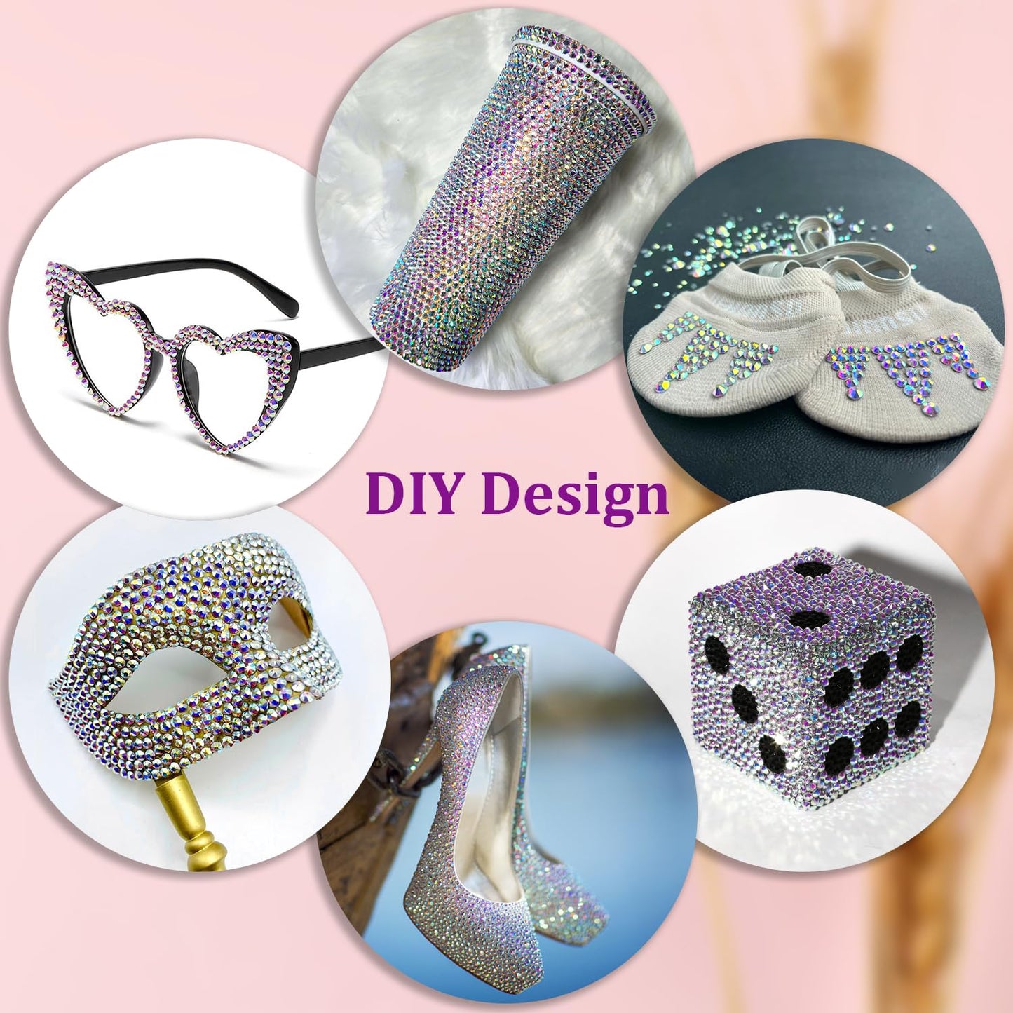 25000Pcs Resin Rhinestones with Tweezers for Crafting, AB 2-6mm Mixed Sizes Non Hotfix Flatback Gems, Bedazzling Crystal for DIY Craft Clothing Mugs Tumblers Shoes Fabric Decor Nail Art