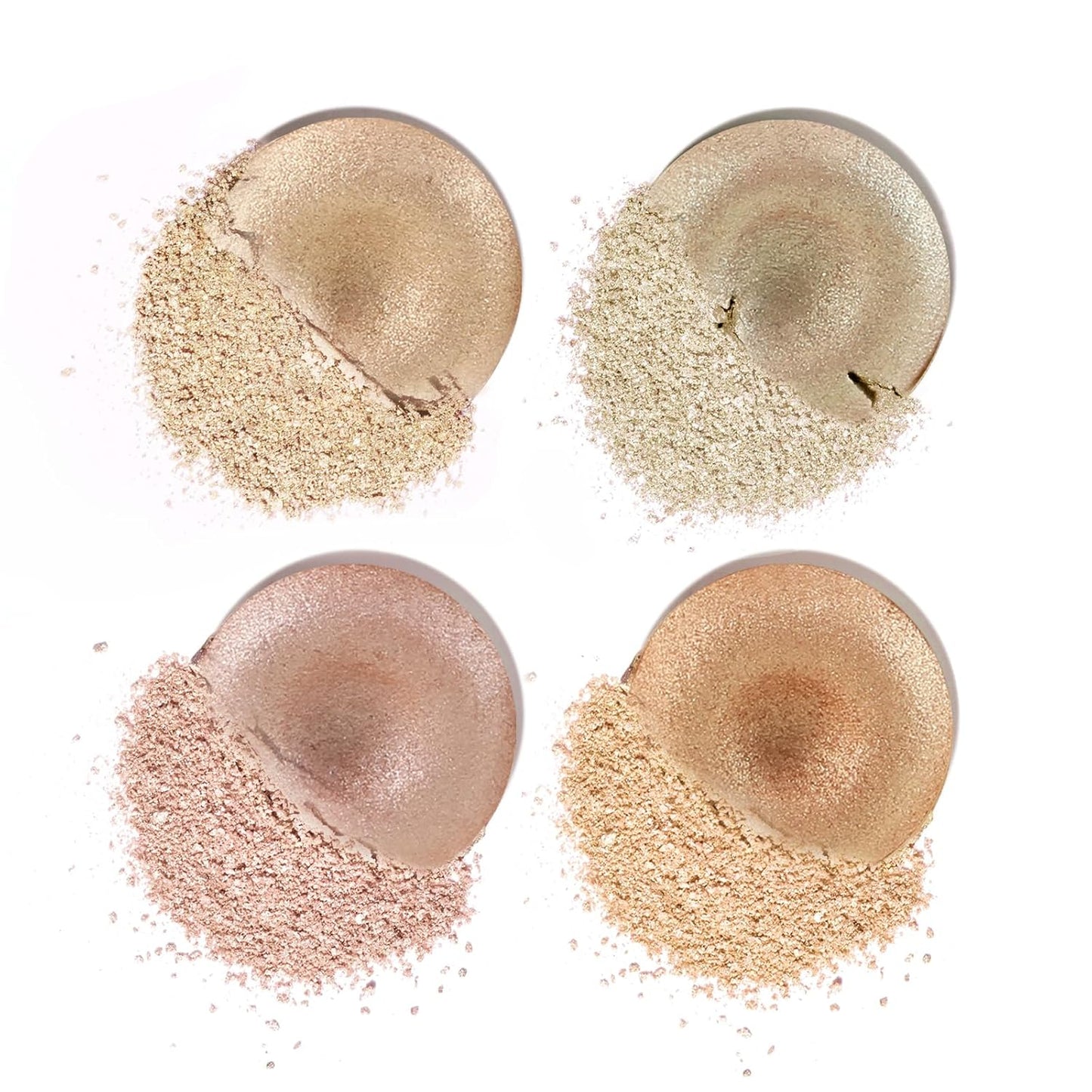 Boobeen 4 Color Highlighter Makeup Palette, Face Baked Powder Cheek Illuminator, Long Lasting Face Sculpting to Brighten Skin and Glowing