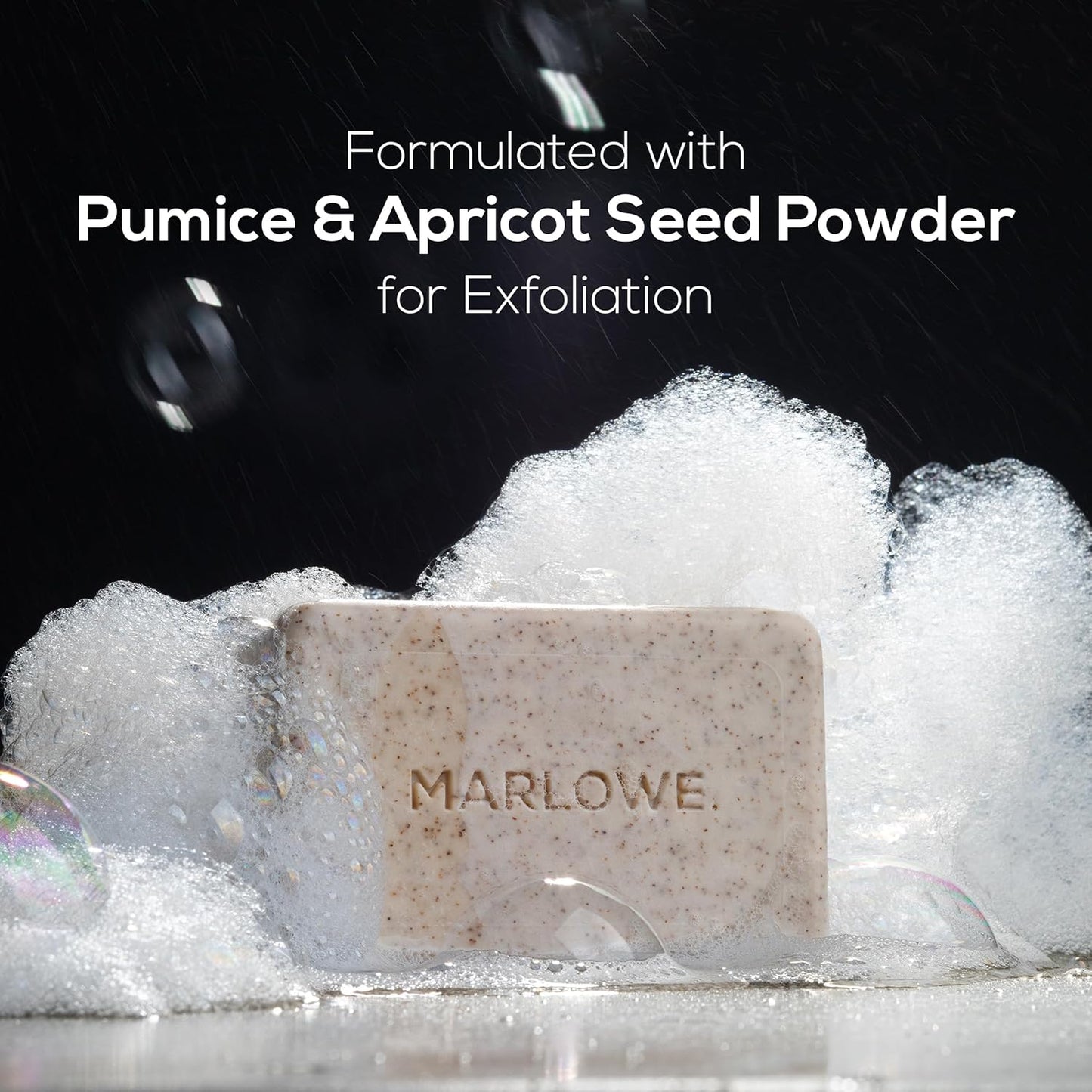 MARLOWE. No. 102 Body Scrub Soap 7 oz (3 Bars), Santal, Exfoliating Soap Bar with Shea Butter, Olive Oil & Green Tea Extracts, Cleanses, Smooths & Revitalizes Skin, Warm Amber, Spice & Citron Scent