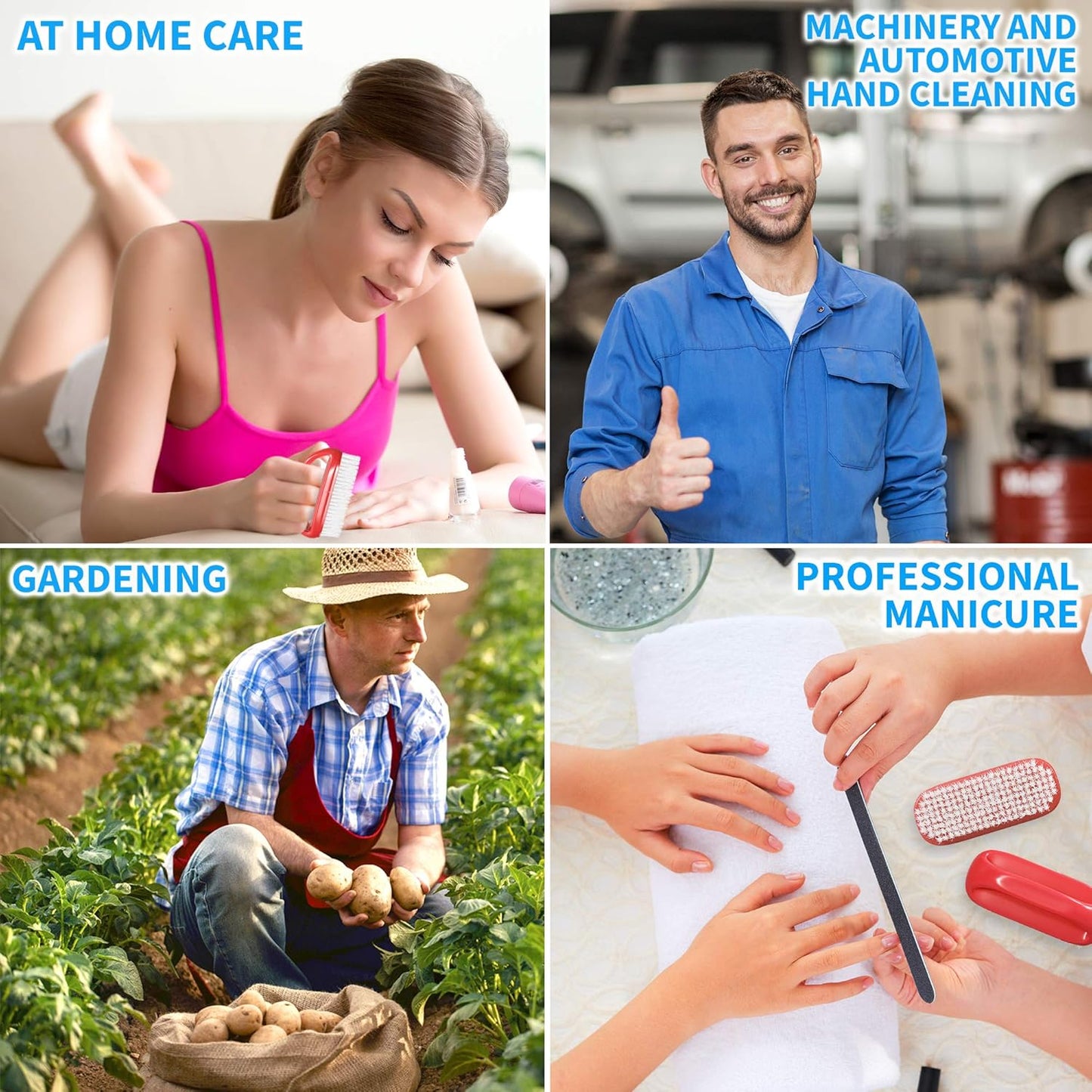 Konex Perfect-Grip Large Hand and Nail Brush 4" X 2-1/4" X 1-1/2" (Red)