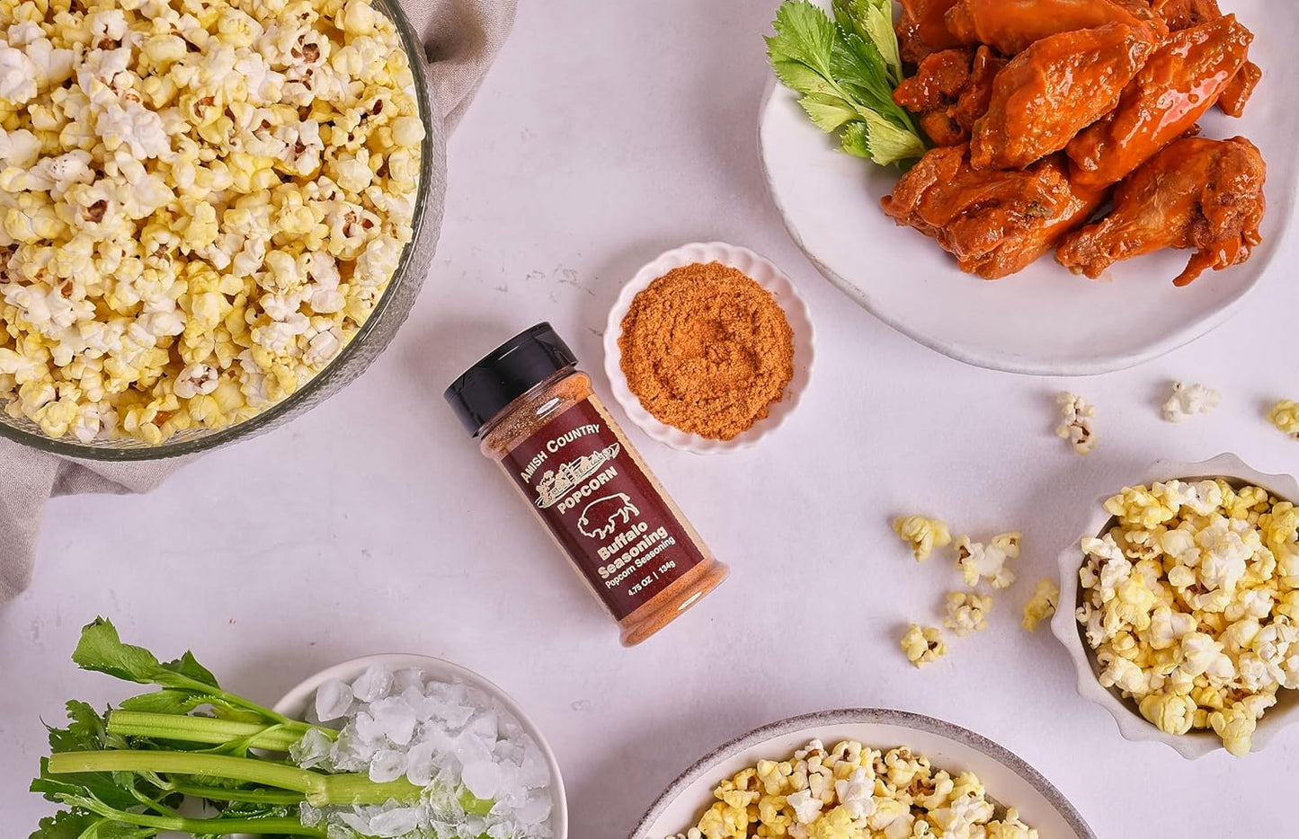 Amish Country Popcorn | Buffalo and Ranch Seasoning Bundle | Old Fashioned, Non-GMO and Gluten Free