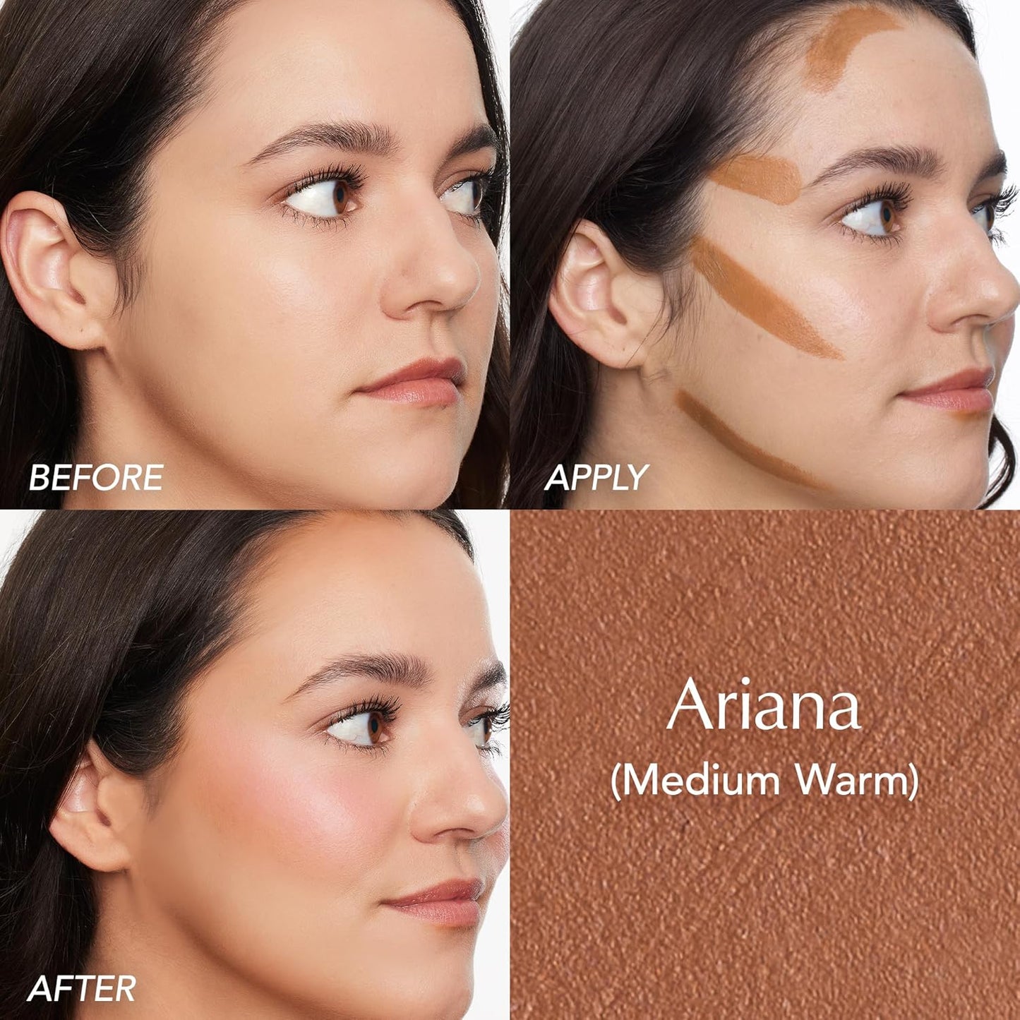 Thrive Causemetics Triple Threat Color Stick: Cream Bronzer & Contour Stick with Vitamin E, Evening Primrose Oil, Waterproof Smudge Proof Face Makeup Formula, Ariana (Medium Warm)