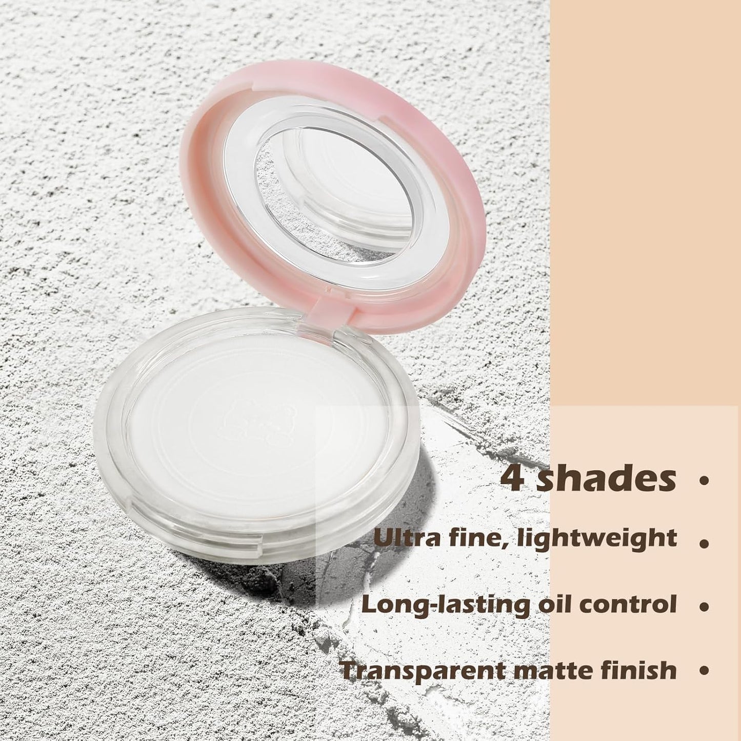 Boobeen Oil Control Matte Setting Powder Translucent Face Setting Foundation Powder, Poreless Finishing Powder, Lightweight&Long Lasting, Compact Pressed Makeup Powder for Soft Focus Effect