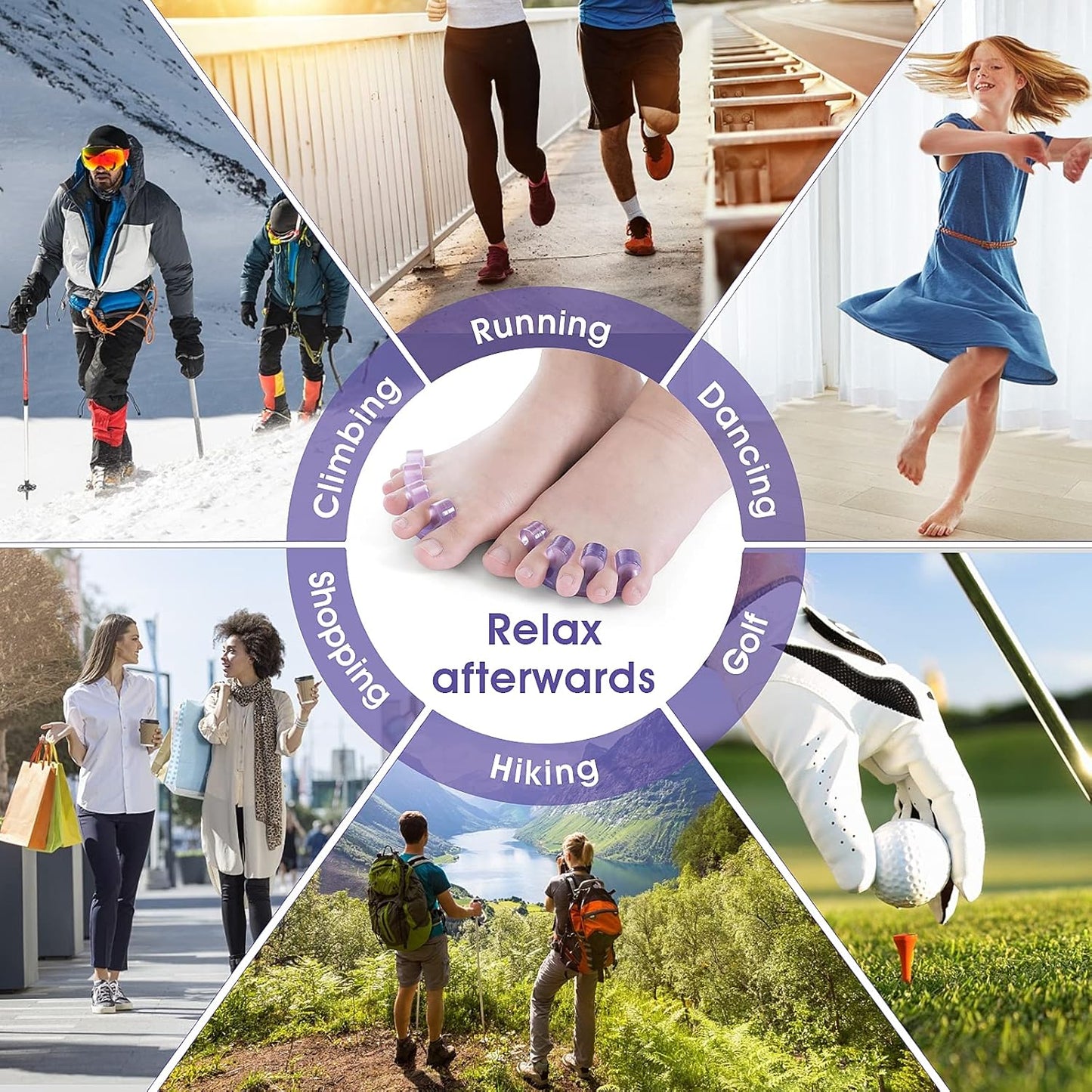 Molain 4Pcs Toe Separators Pedicure,Pedicure Toe Separators,Repeatable Washable Toenail Dividers,Toe Separators for Nail Polish Application