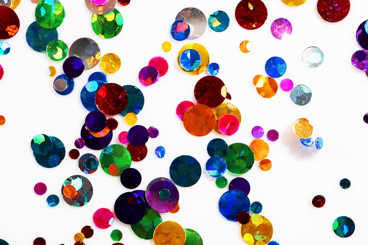 Metallic Rainbow Circles - Face & Body Glitter - Cosmetic Grade Chunky Glitter - Uses Include: Festival Rave Makeup Face Body Nails Resin Arts & Crafts, Resin, Tumblers, Bath Bombs - Solvent Resistant