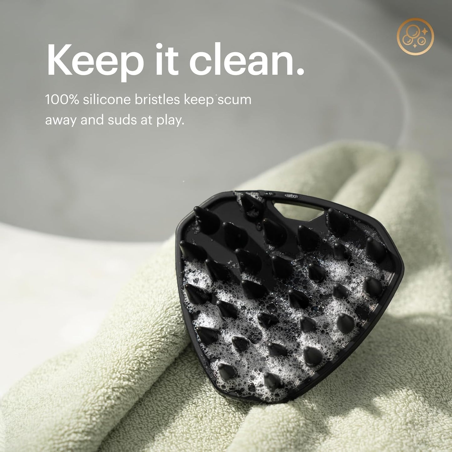 MANSCAPED® The Scalp Buffer Men’s Silicone Head Scrubber – Premium Cleansing & Exfoliating Hair Brush, Ergonomic Handheld Design for Gentle Scalp Massage (1-Pack)