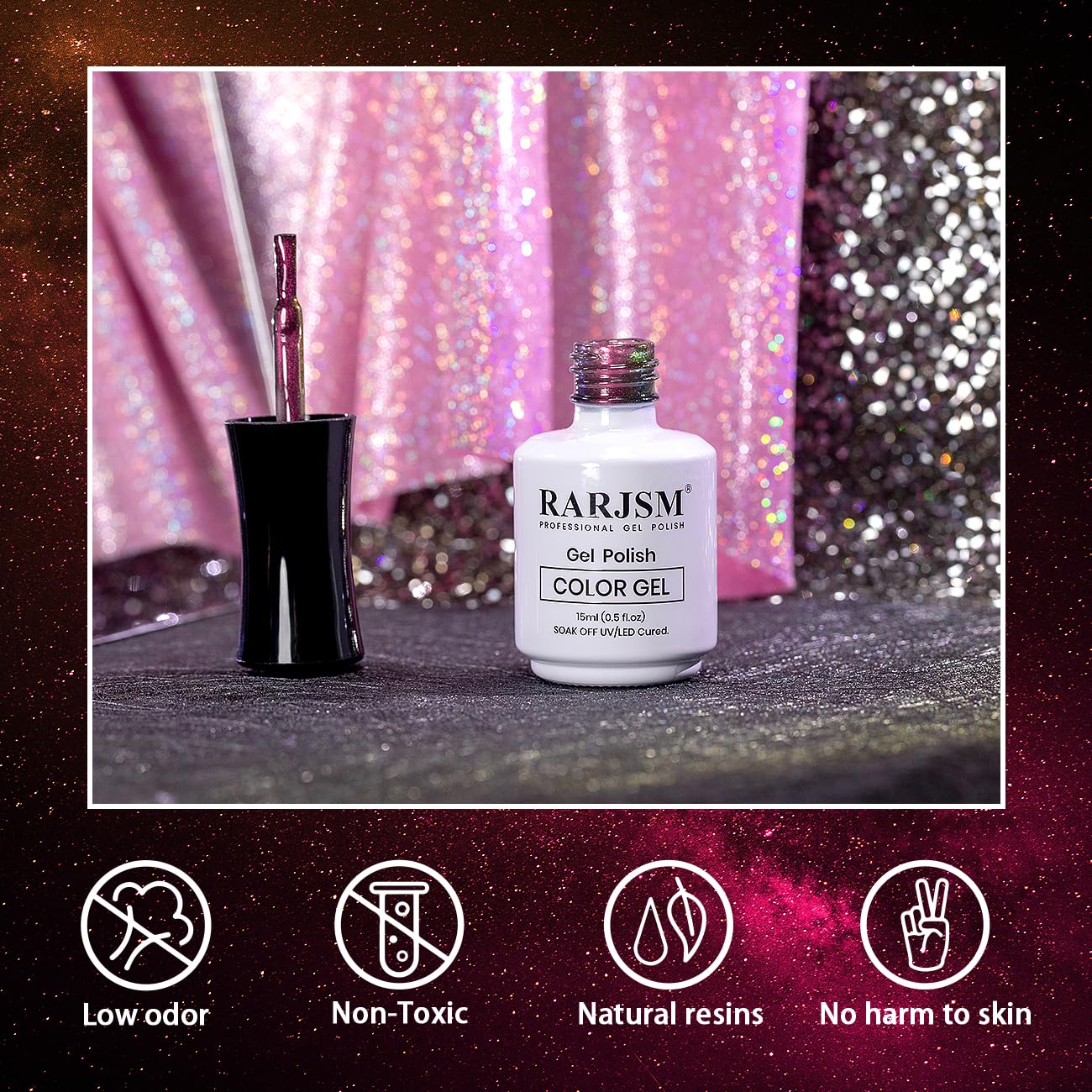 RARJSM Cat Eye Gel Nail Polish Orange to Purple Glitter Velvet Cateye Gel Polish with Magnet Stick Reflective Chameleon Shimmer UV LED Curing Requires Soak Off for Home Salon Nail Art Manicure 15ml