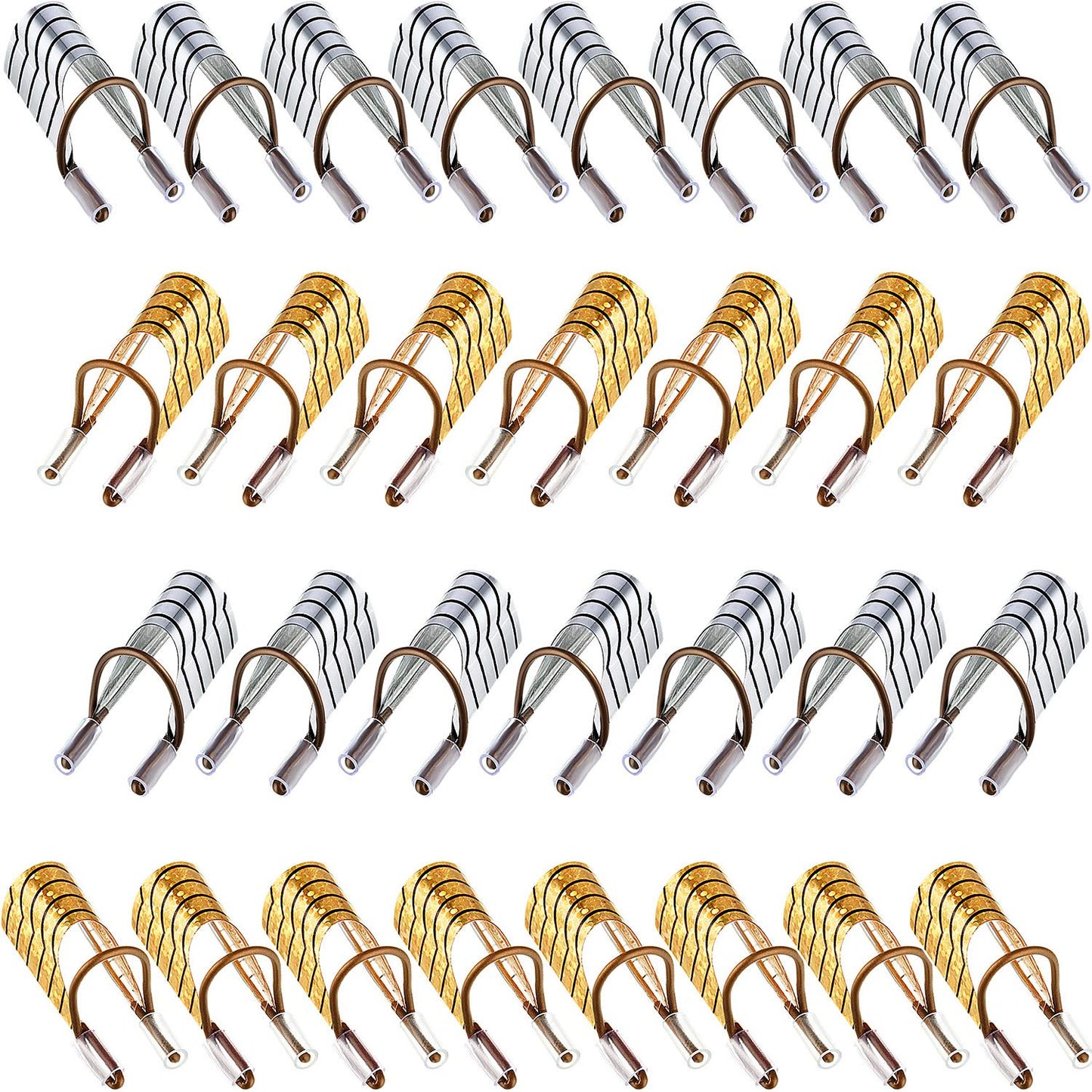 20 Pieces Reusable Nail Extension Forms Guide Protector Nail Tips Acrylic UV Gel Protector for Salon Home Supply(Gold, Silver)