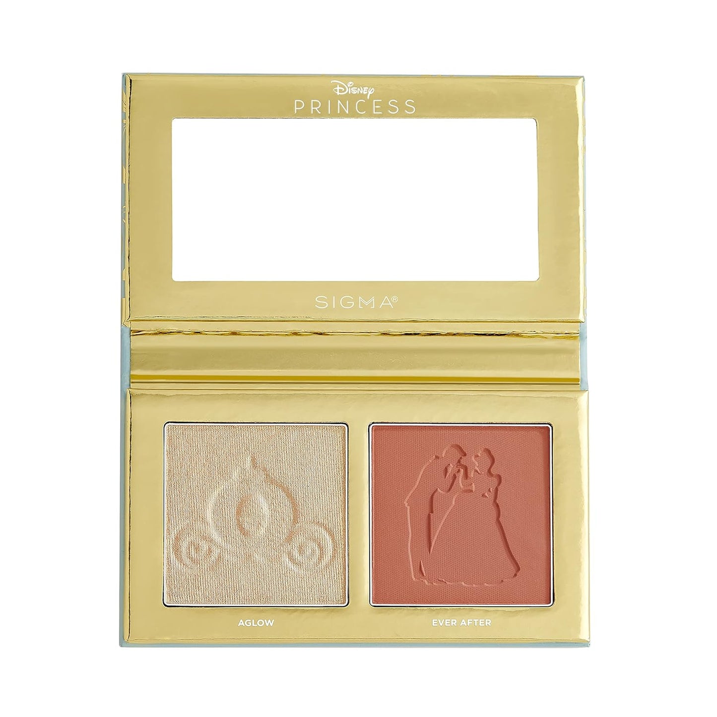Sigma Beauty and Disney Makeup Cheek Palette - Cinderella Highlighter and Blush Palette - Long lasting blush and Highlighter Pressed Powder - Gluten Free, Cruelty Free, Vegan Makeup Palette