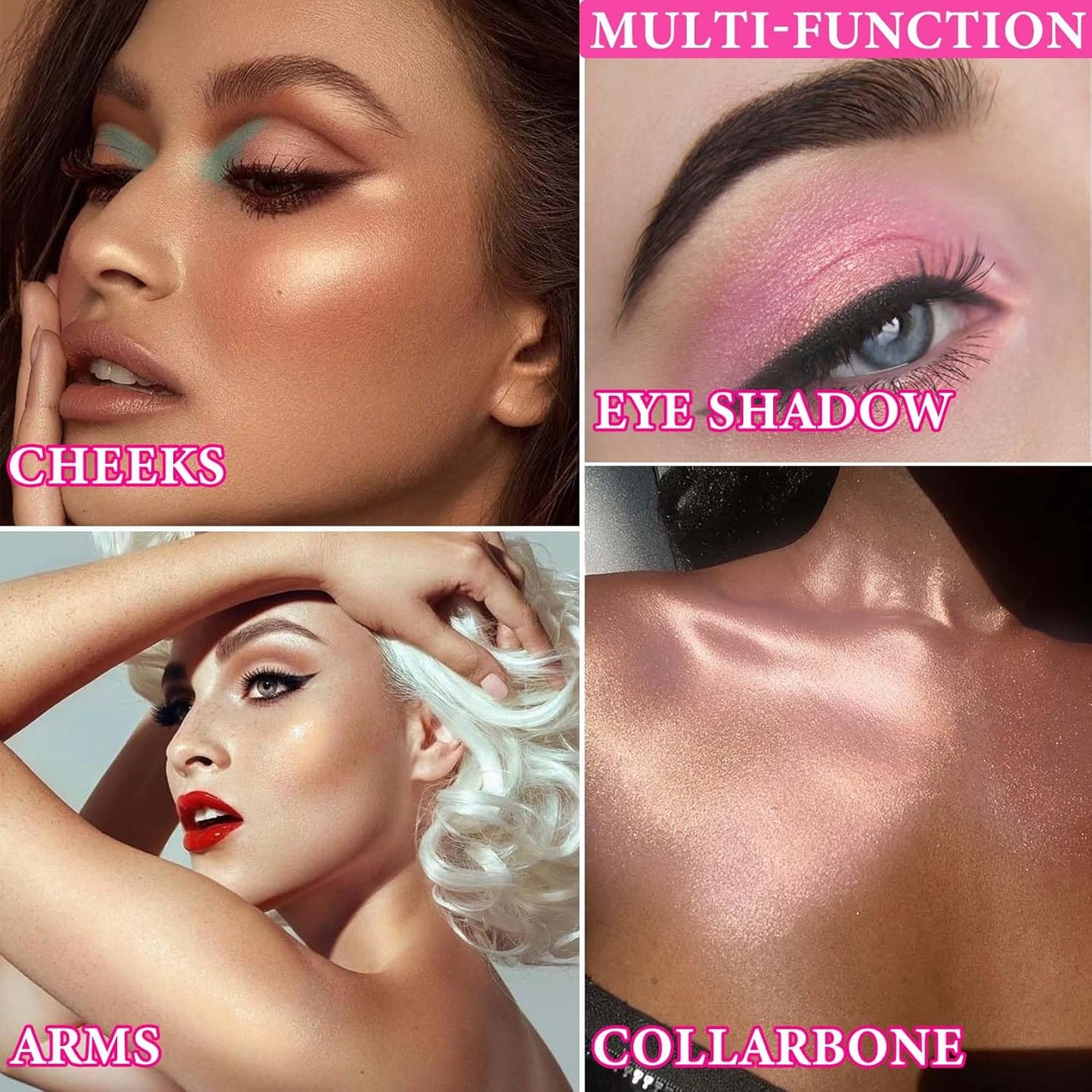 3 Pcs Highlight Cream Contour Sticks Set,Shimmer Stick Long Lasting Non-greasy Contour Bronzer Stick,Lightweight Concealer Waterproof Face Contouring Makeup Pen for Women(01#,02#,03#)