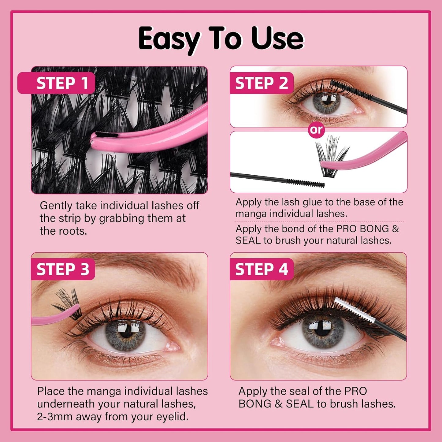 280 Pcs Individual Lashes 40D+50D Mixed Lash Clusters Devil Style Lashes That Look Like Eyelash Extensions Wispy Lashes DIY Individual Lashes At Home (40D+50D-D-8-16mix,Manga)